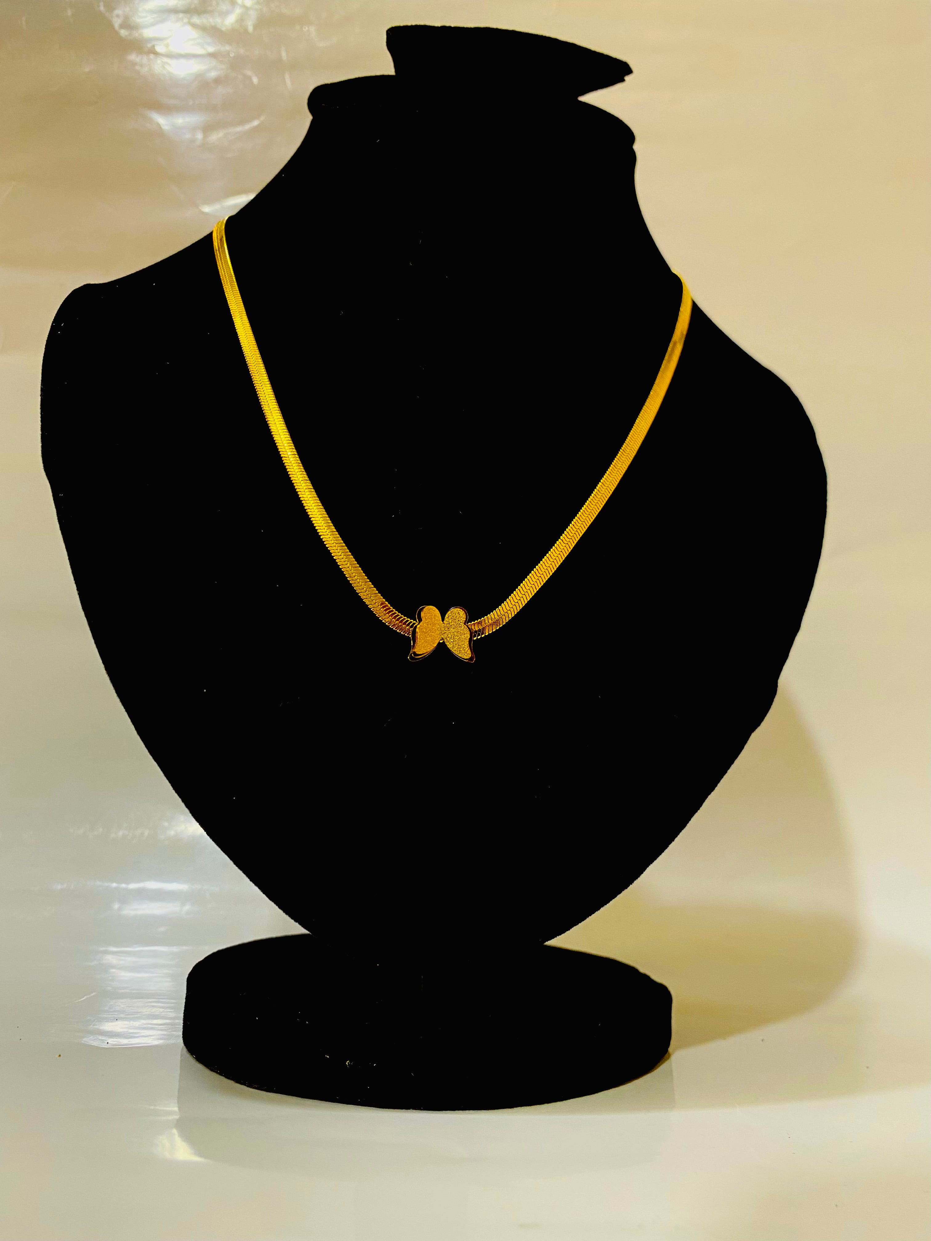 Golden Butterfly Pendant Necklace
