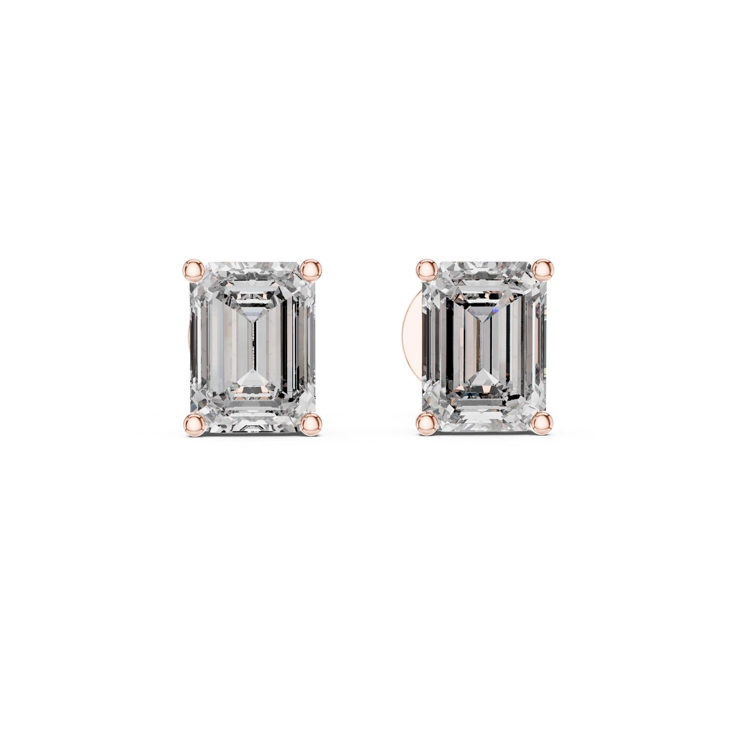 Emerald Stud Earrings in 18K Solid Gold • Emerald Cut Green Gemstone Earrings • Minimalist Daily Studs • Luxe Statement Jewelry