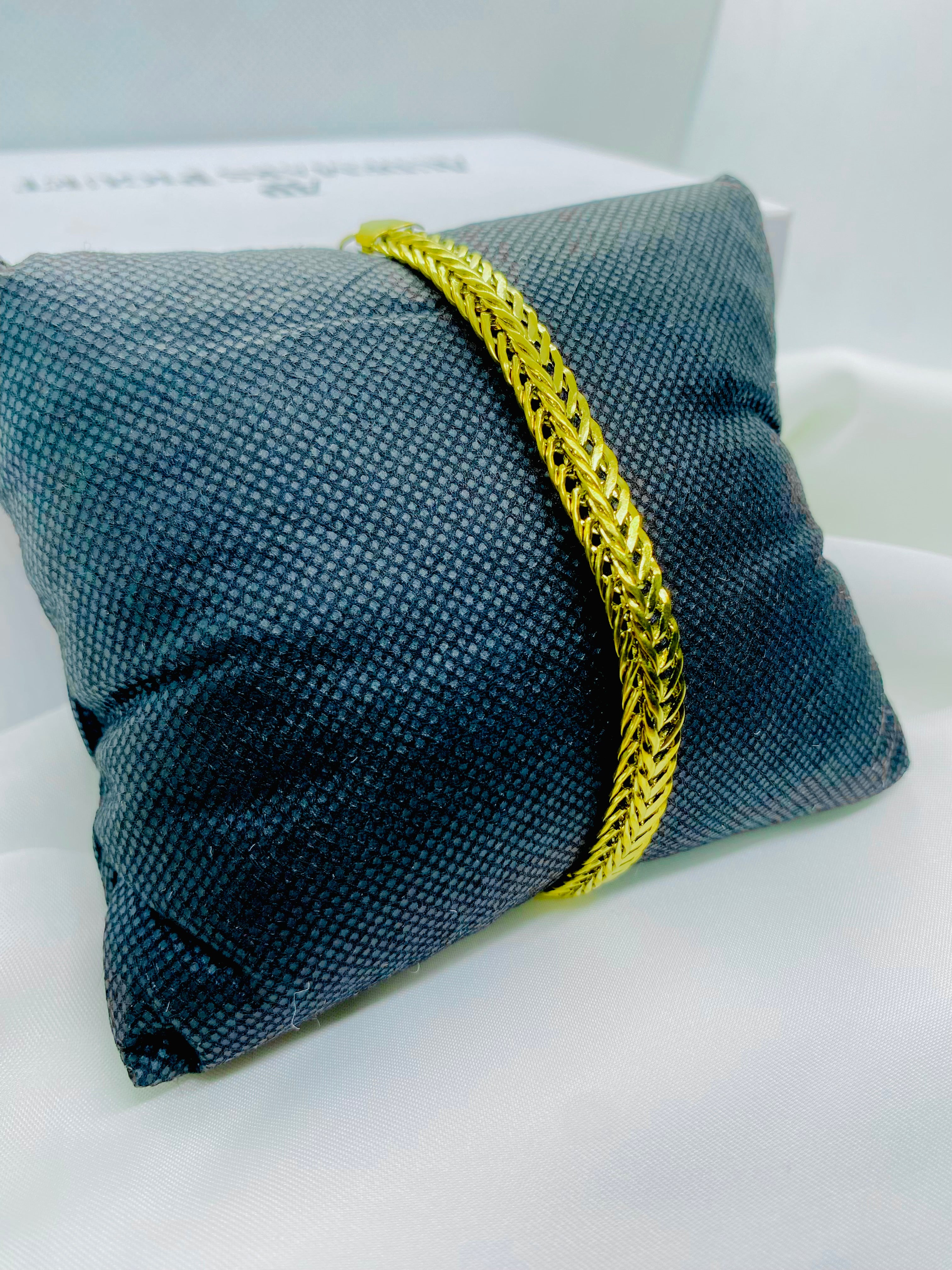 Bold Gold-Tone Herringbone Bracelet