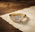 Cushion Cut Three Stone Engagement Ring in 14k Gold, Moissanite Three Stone Ring, Trillion Side Stones Wedding Ring,Anniversary Gift for Her