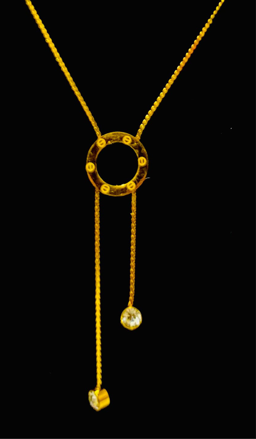 Elegant Gold-Plated Drop Pendant Necklace