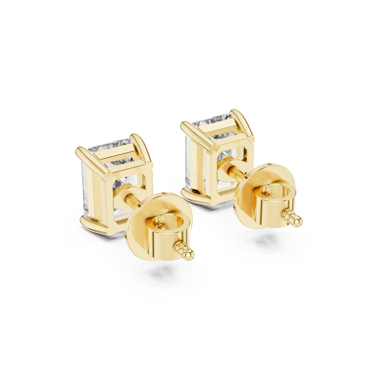 Emerald Stud Earrings in 18K Solid Gold • Emerald Cut Green Gemstone Earrings • Minimalist Daily Studs • Luxe Statement Jewelry