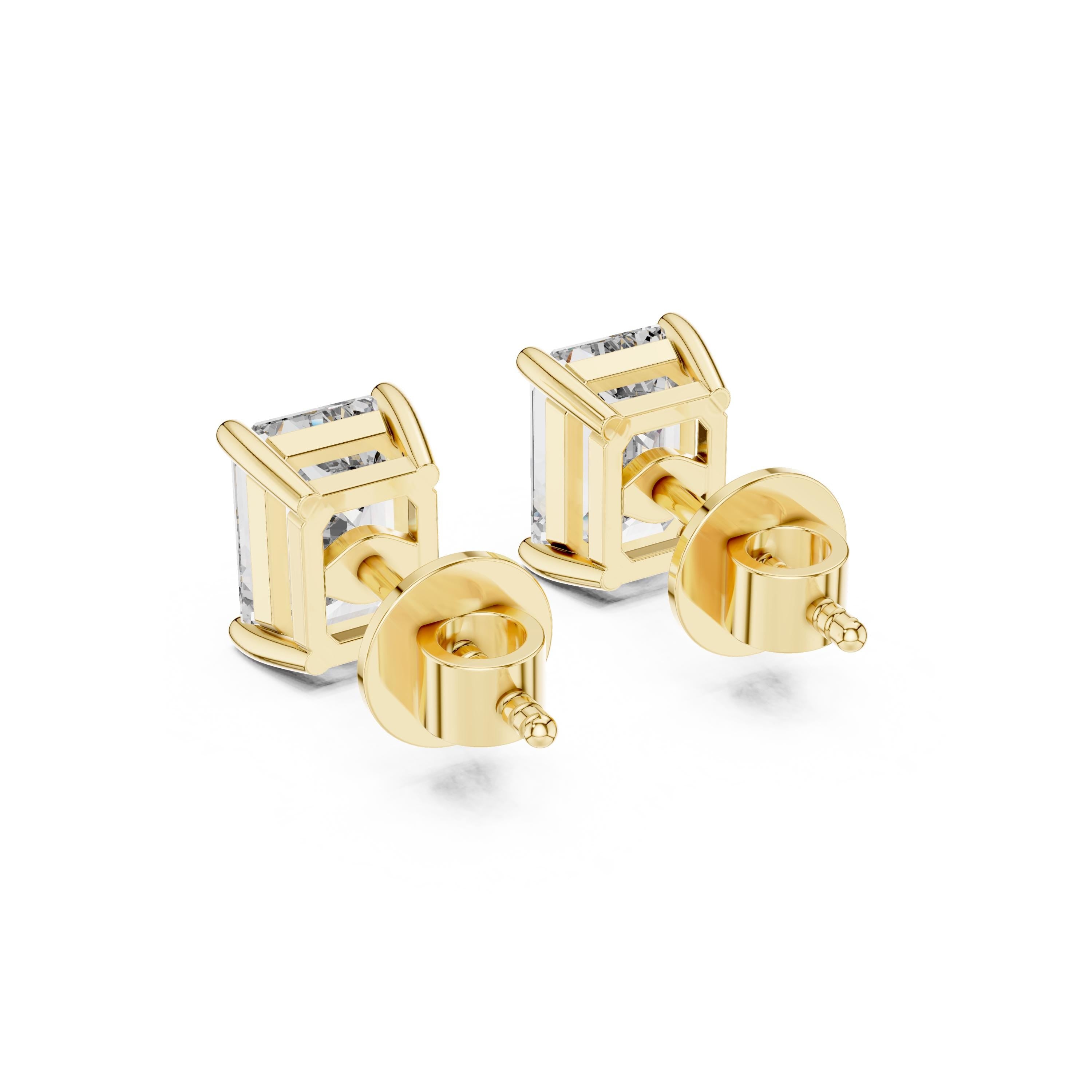 Emerald Stud Earrings in 18K Solid Gold • Emerald Cut Green Gemstone Earrings • Minimalist Daily Studs • Luxe Statement Jewelry
