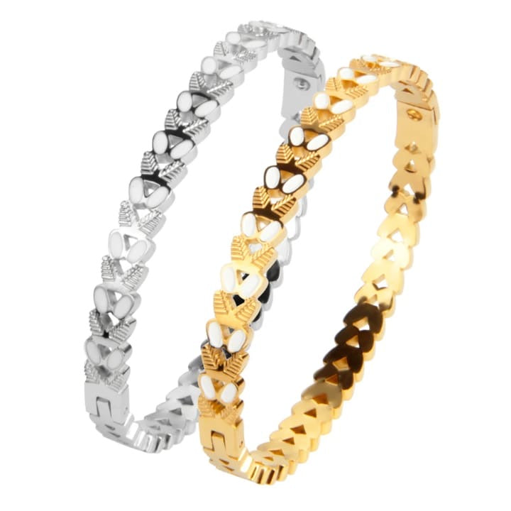 Dual-Tone Leaf Pattern Bracelets