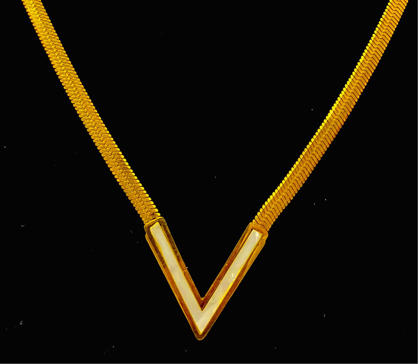 Elegant Gold-Plated V-Shaped Necklace