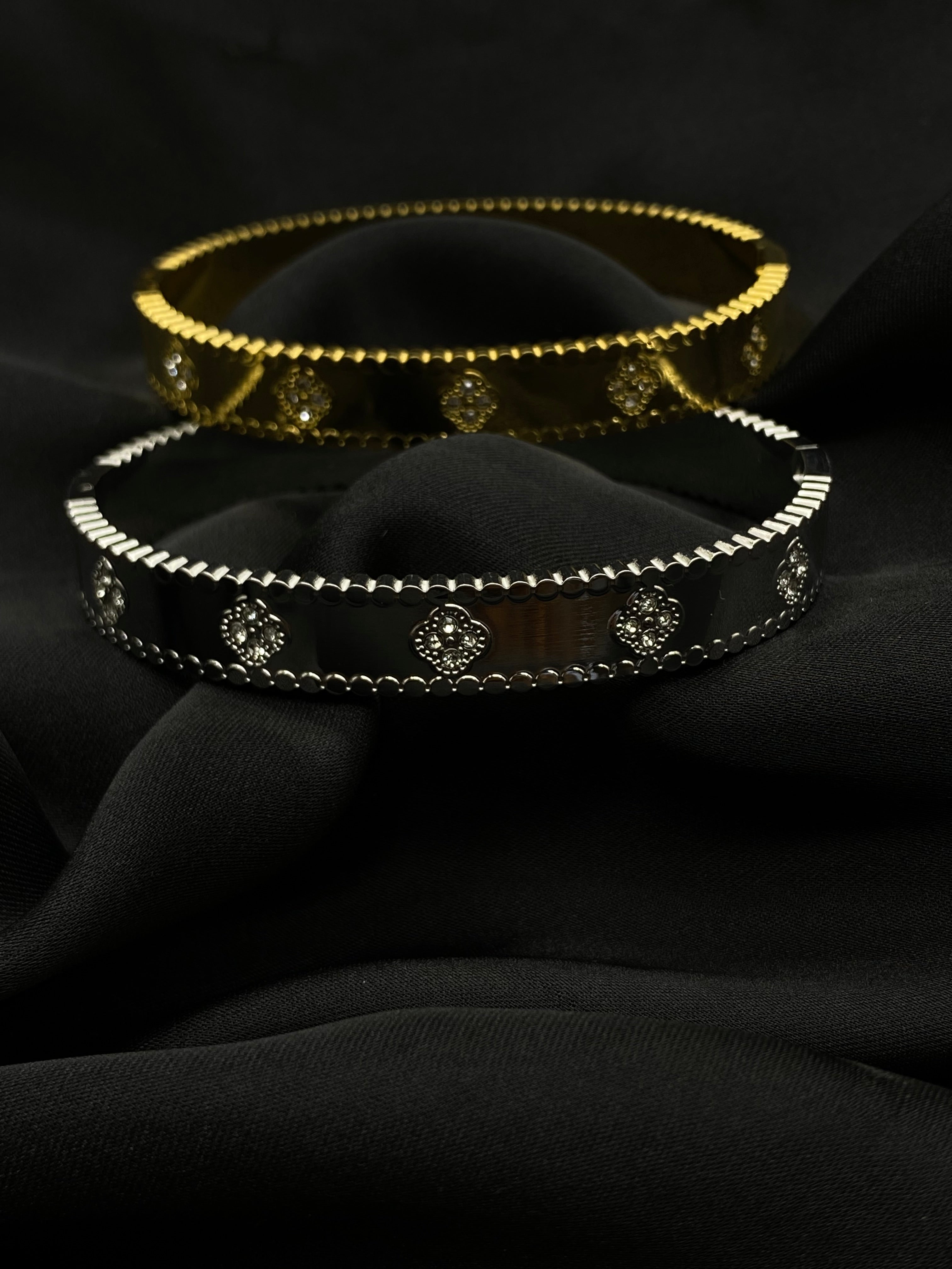 Royal Bloom Diamond Bracelets – Gold & Silver Edition