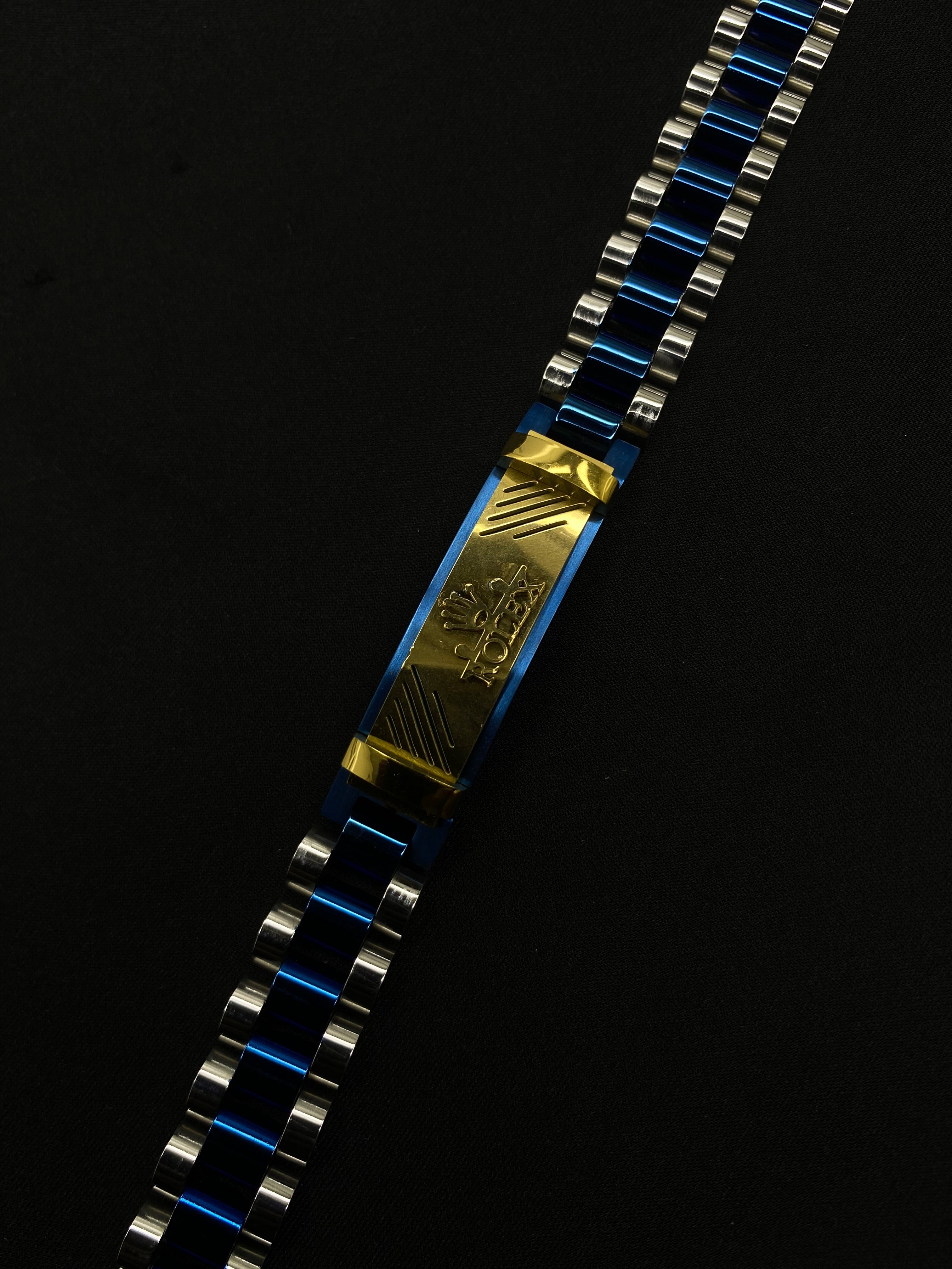 Royal Blue & Silver Rolex-Inspired Men’s Bracelet