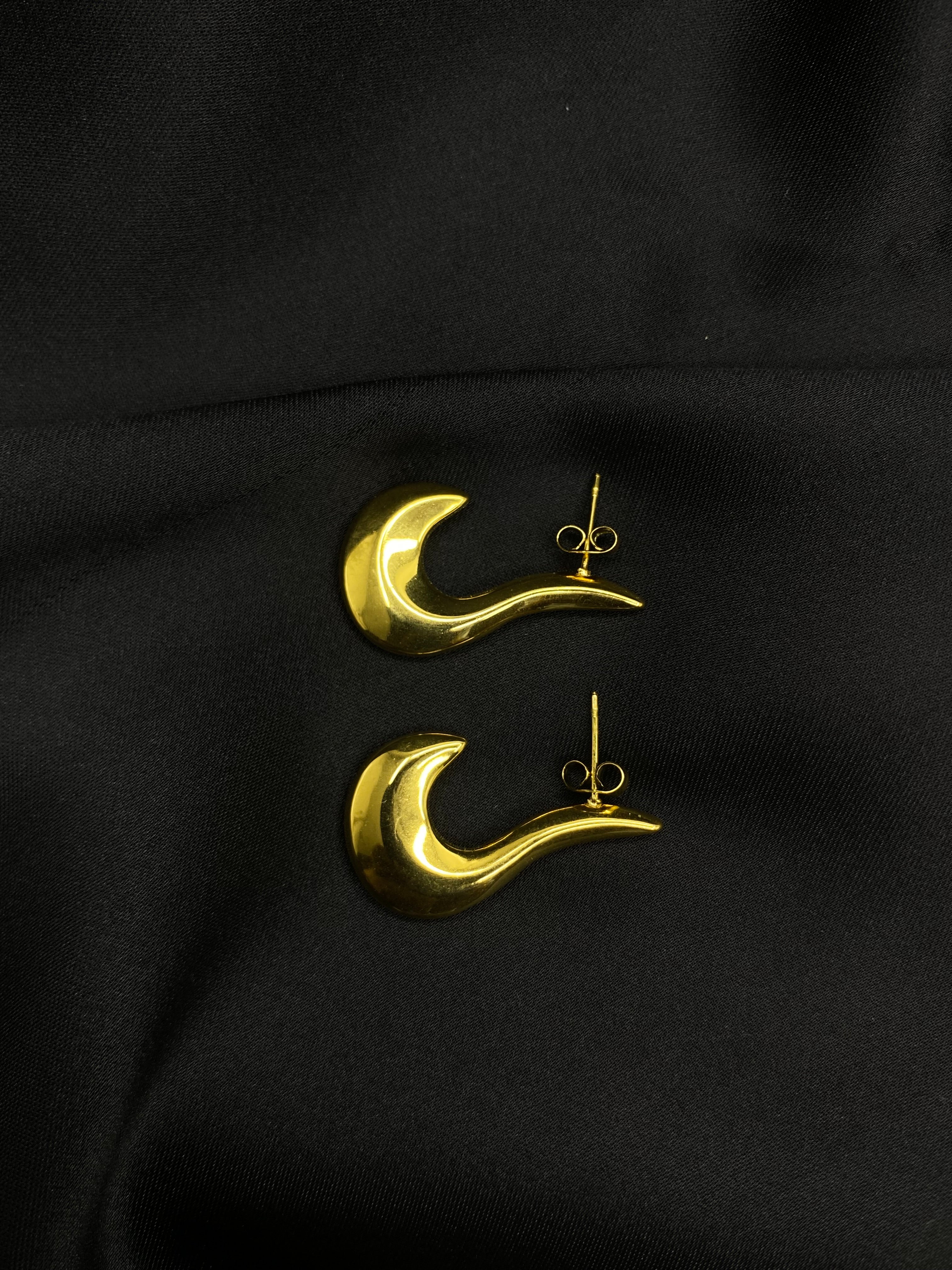 Golden Flame Hook Earrings