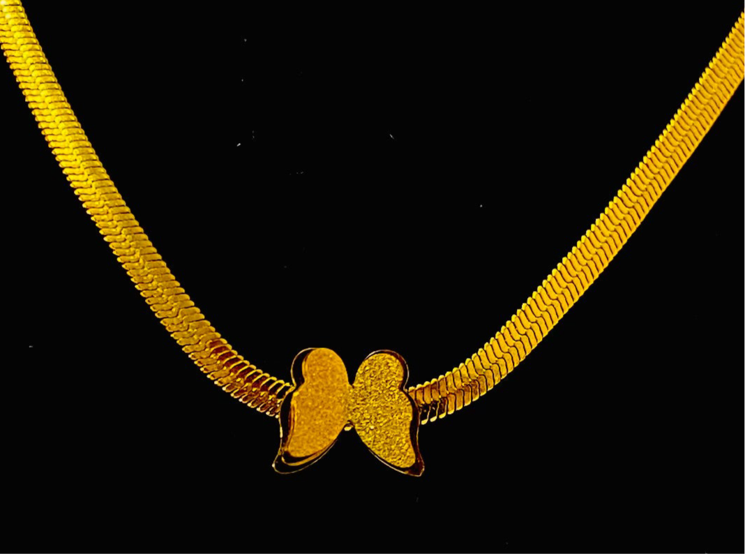 Golden Butterfly Pendant Necklace