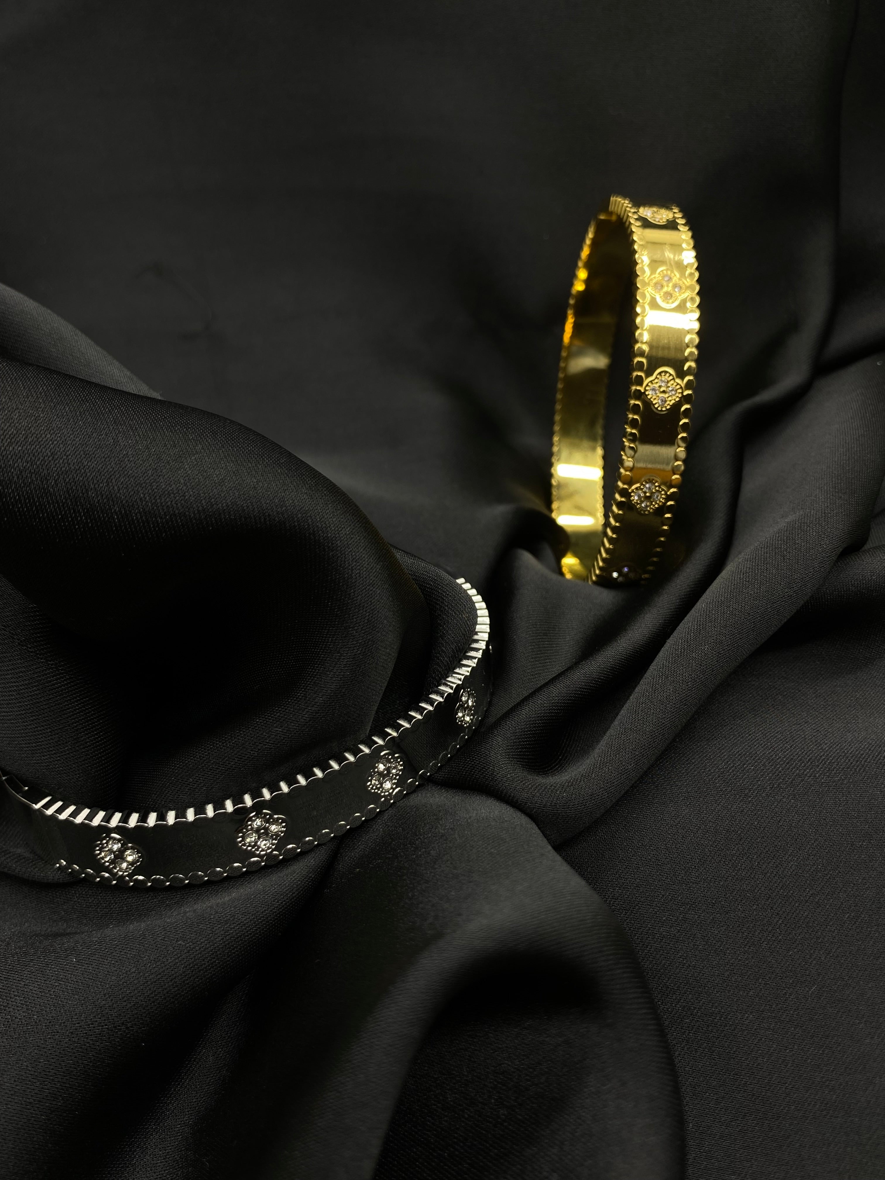 Royal Bloom Diamond Bracelets – Gold & Silver Edition