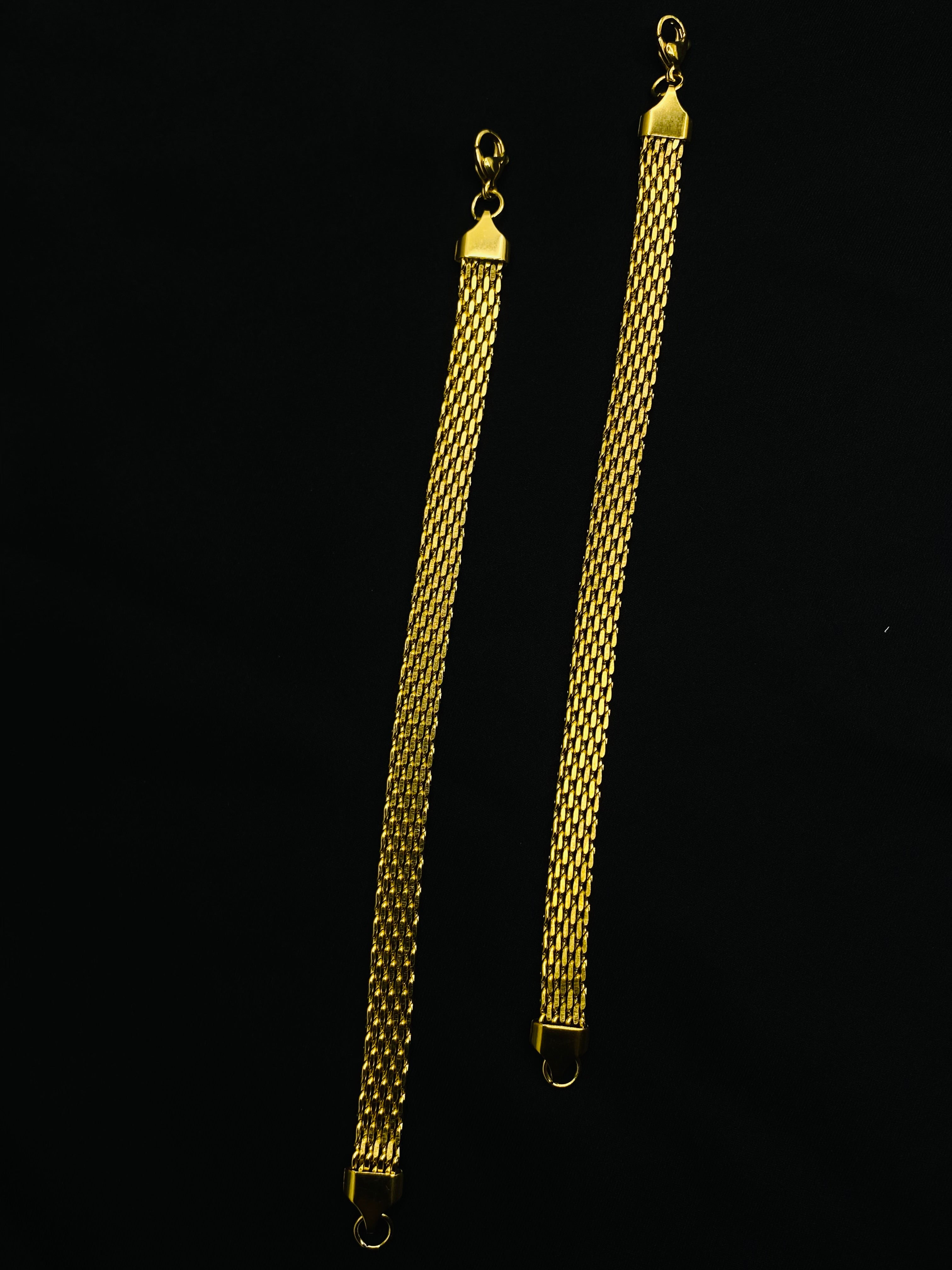Gold-Plated Mesh Chain Bracelets