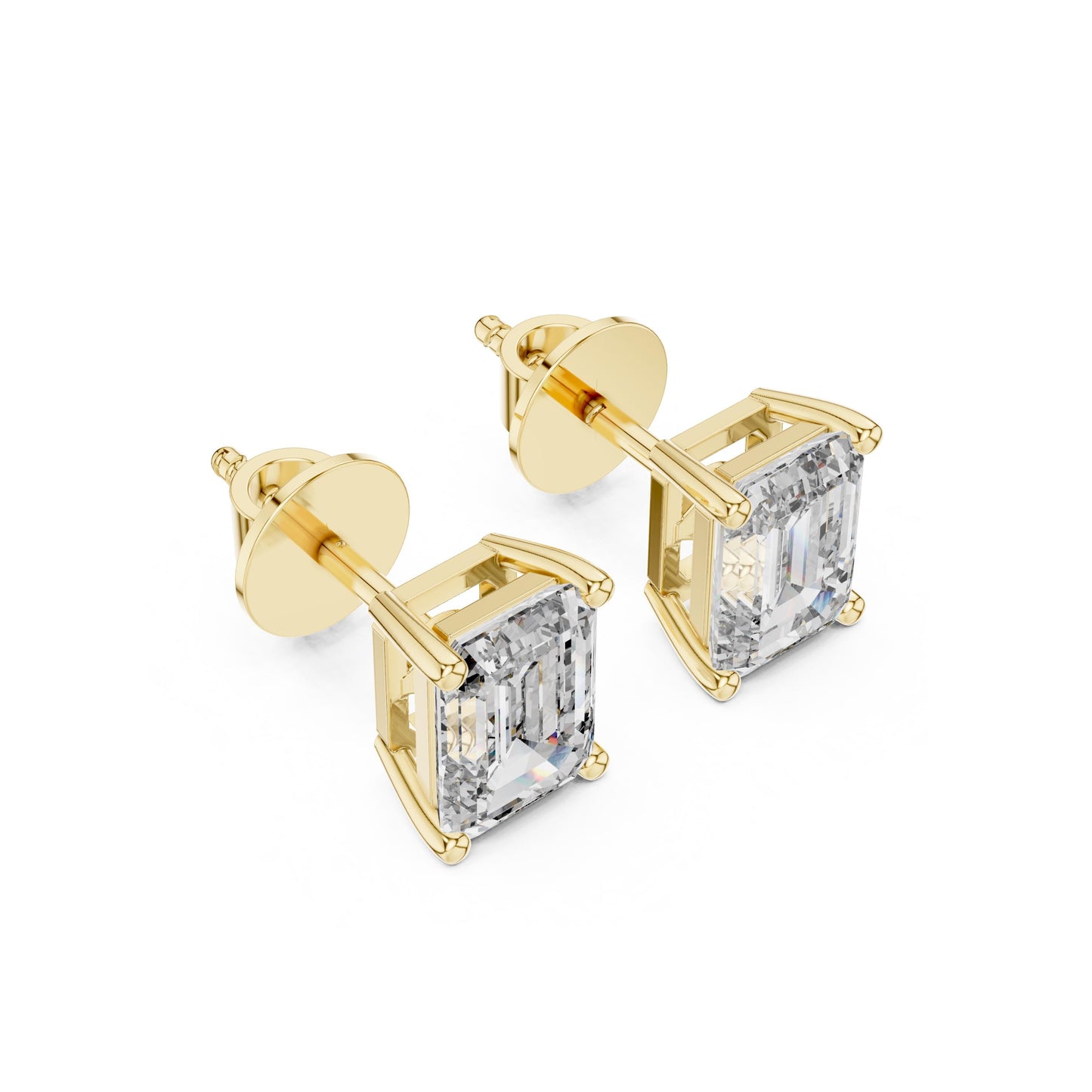 Emerald Stud Earrings in 18K Solid Gold • Emerald Cut Green Gemstone Earrings • Minimalist Daily Studs • Luxe Statement Jewelry