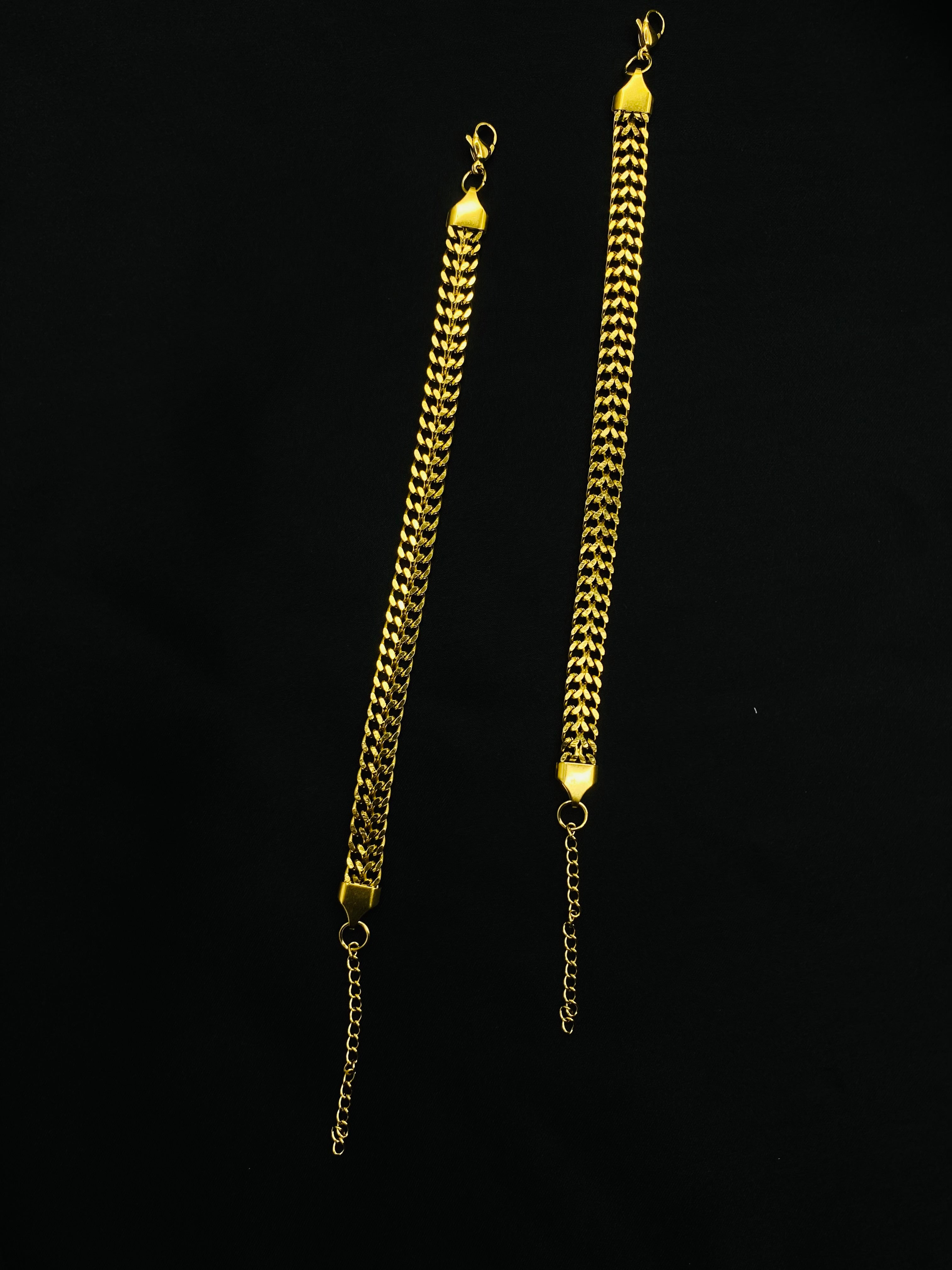 Bold Gold-Plated Cuban Chain Bracelets