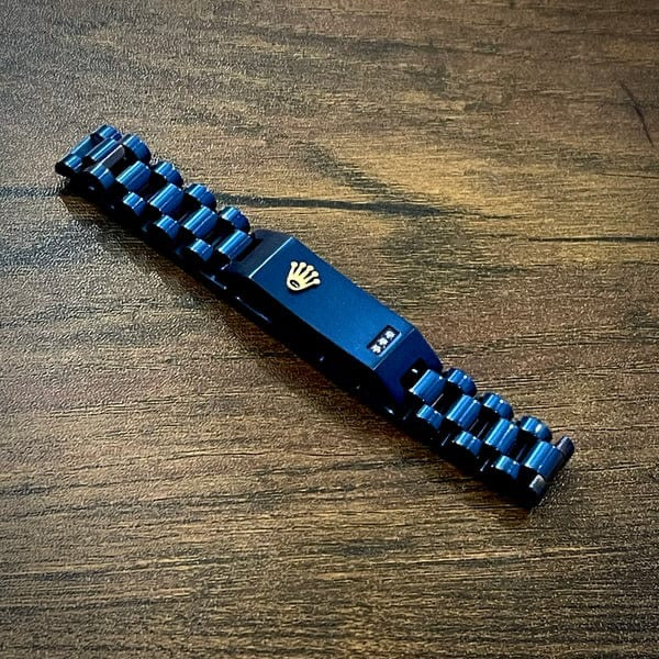 Rolex-Inspired Luxury Blue and Silver Link Bracelet
