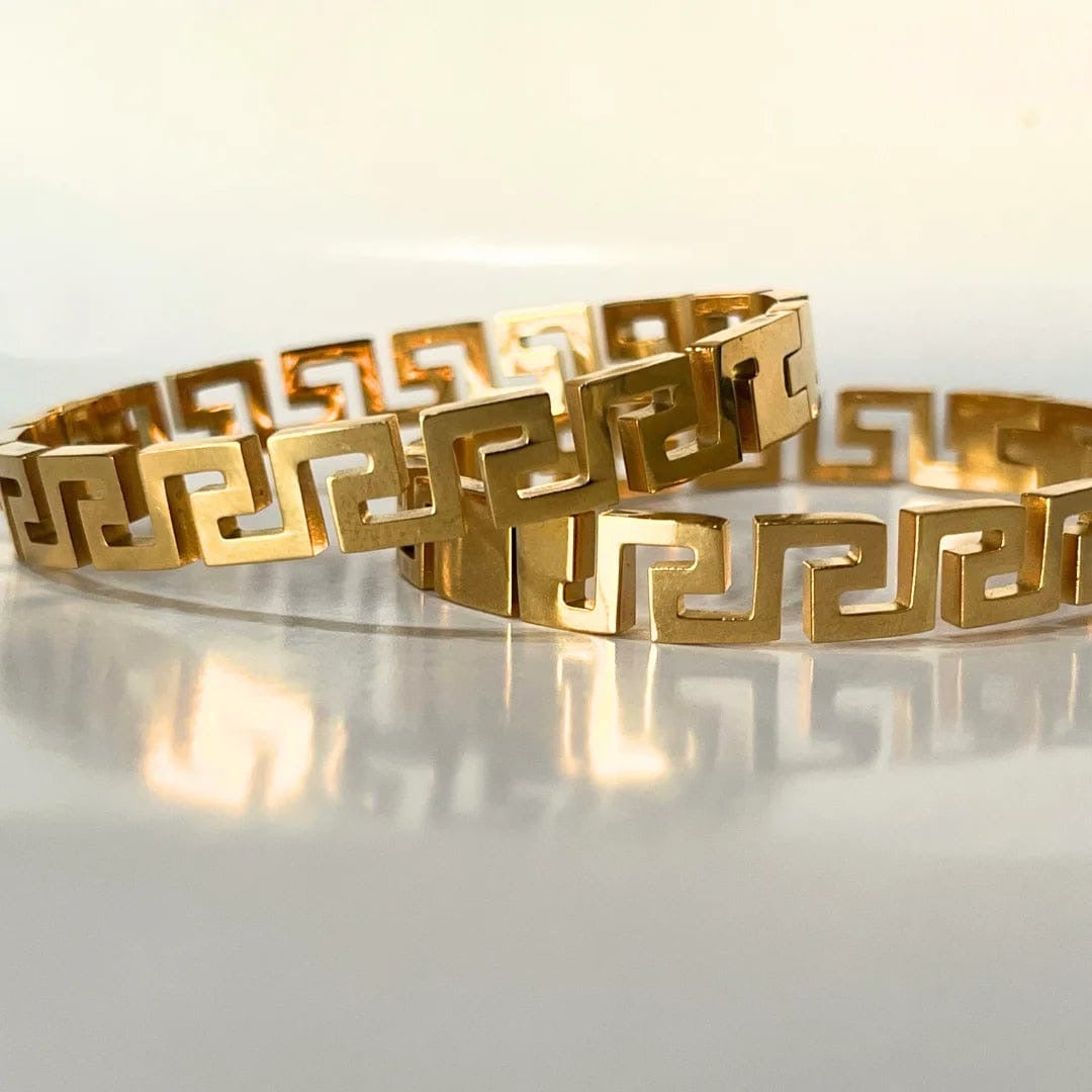 Greek Key Gold Bracelet