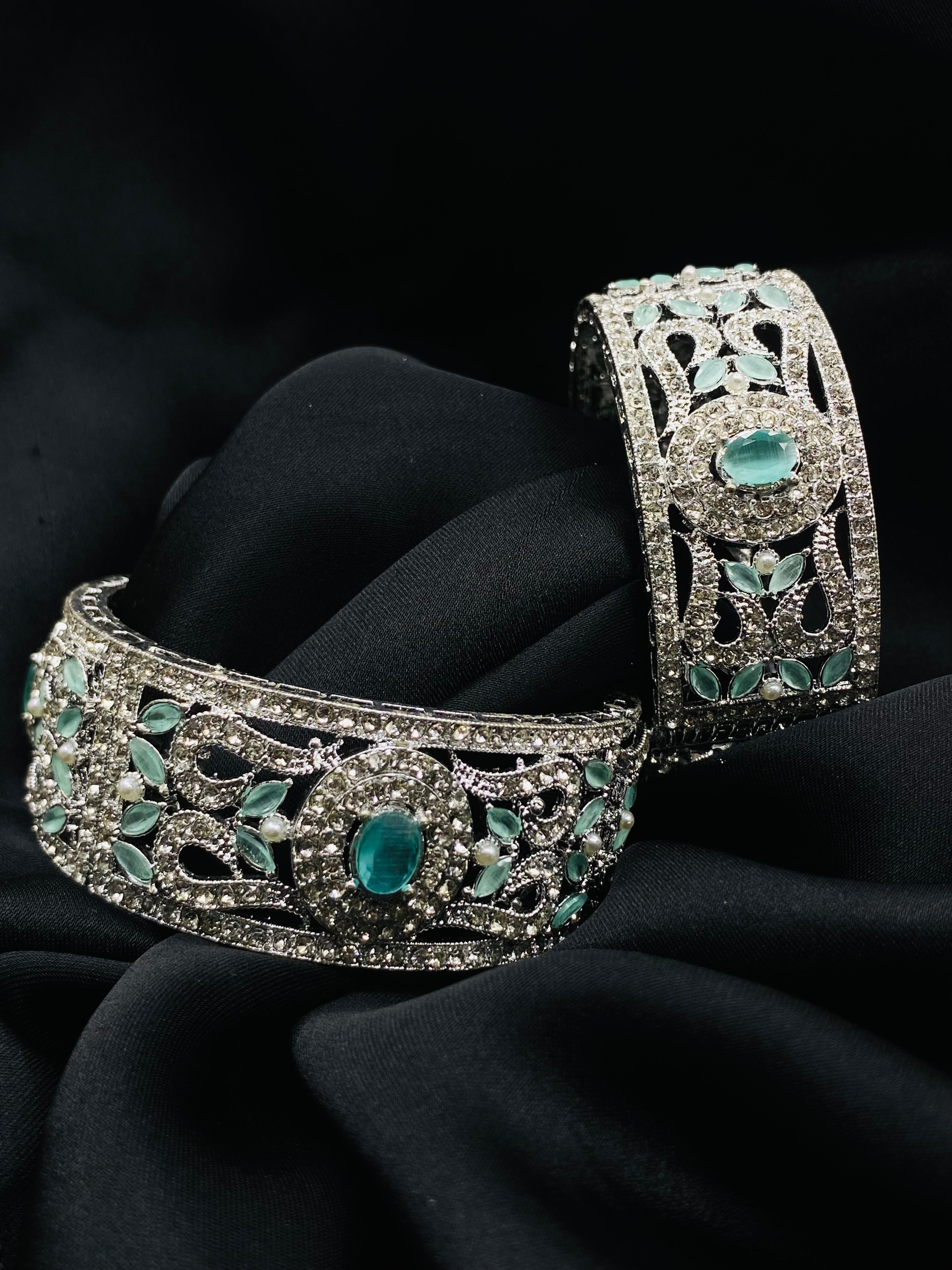 Emerald Mist Bridal Bangle Set