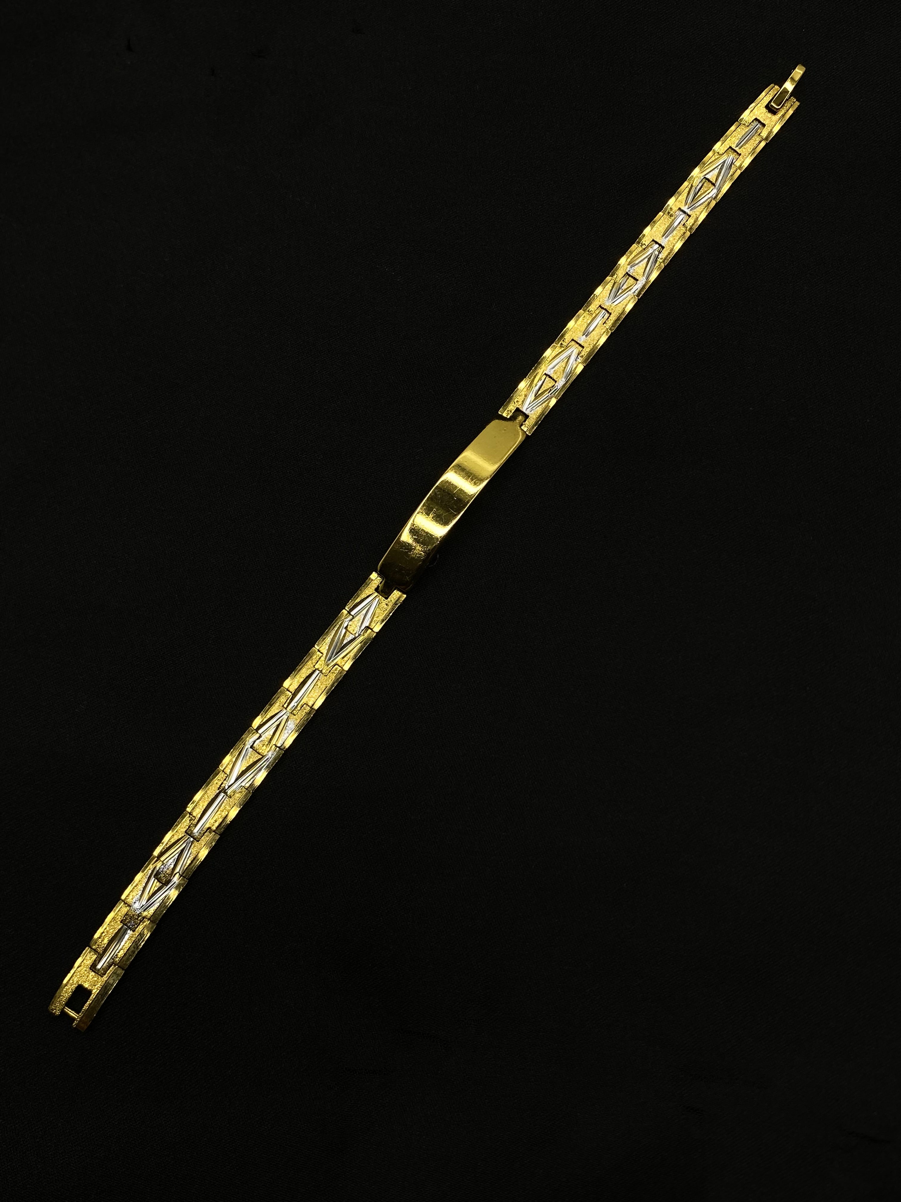 Two-Tone Gold & Silver Patterned Link Bracelet