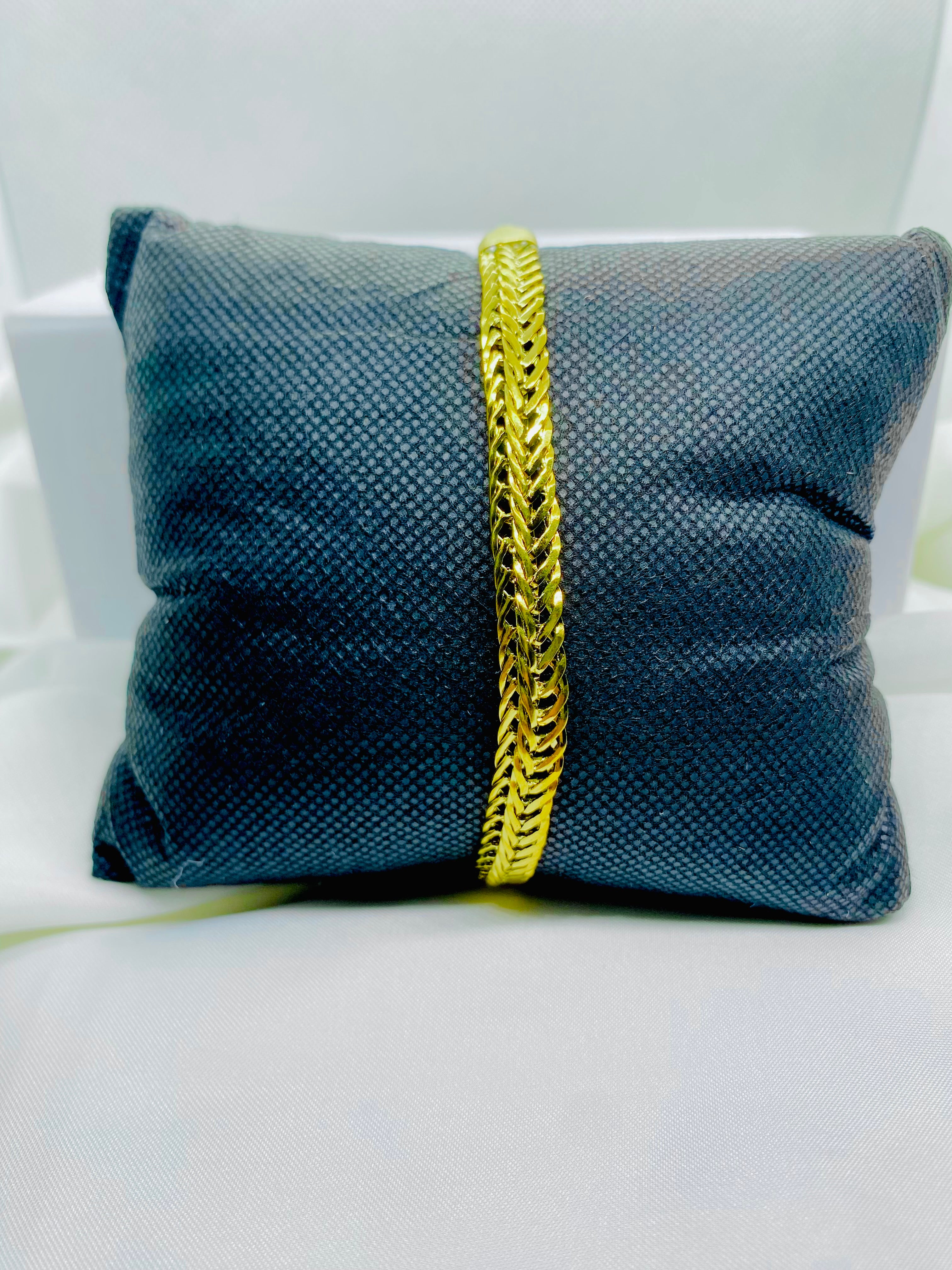 Bold Gold-Tone Herringbone Bracelet