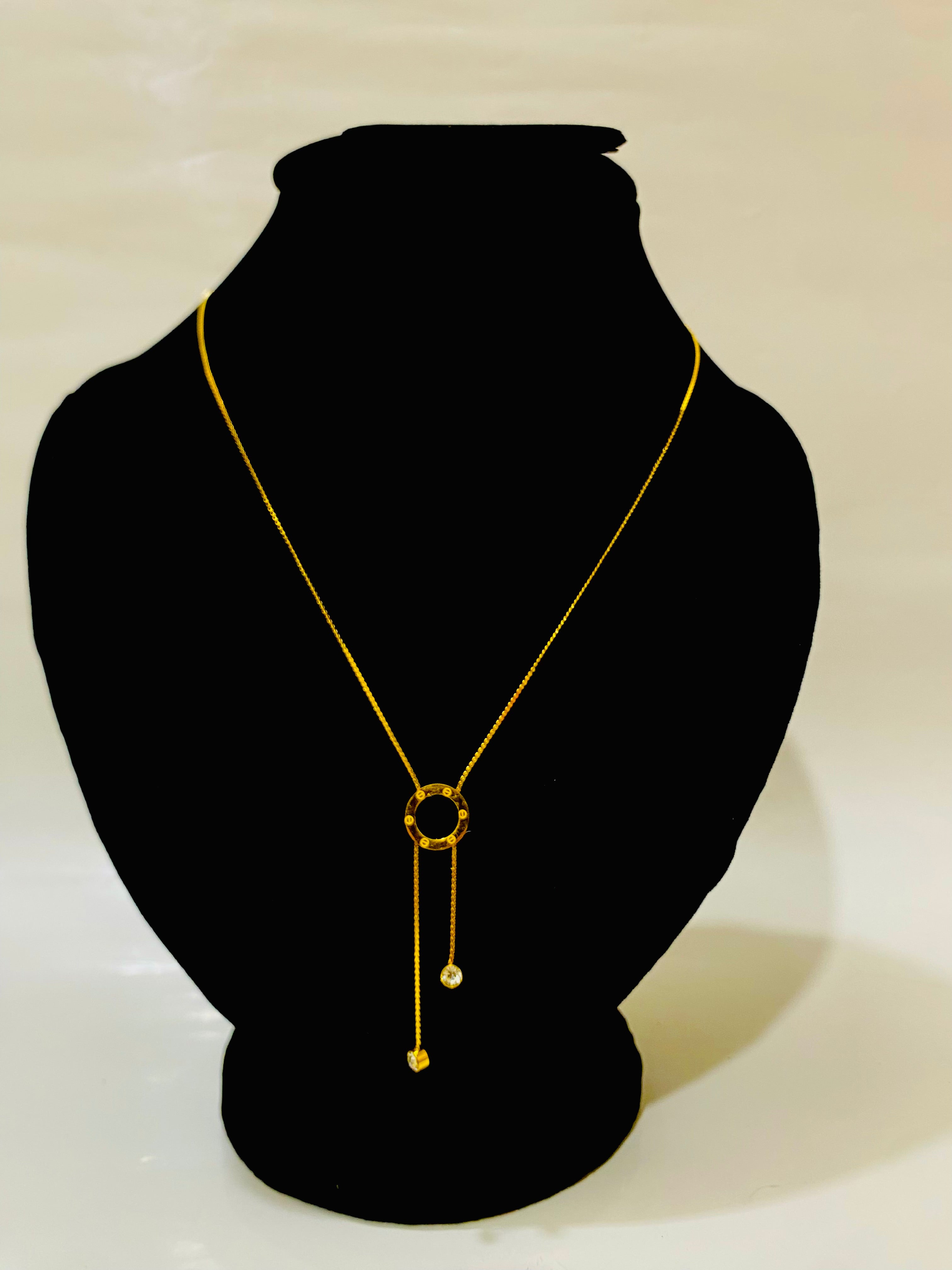 Elegant Gold-Plated Drop Pendant Necklace
