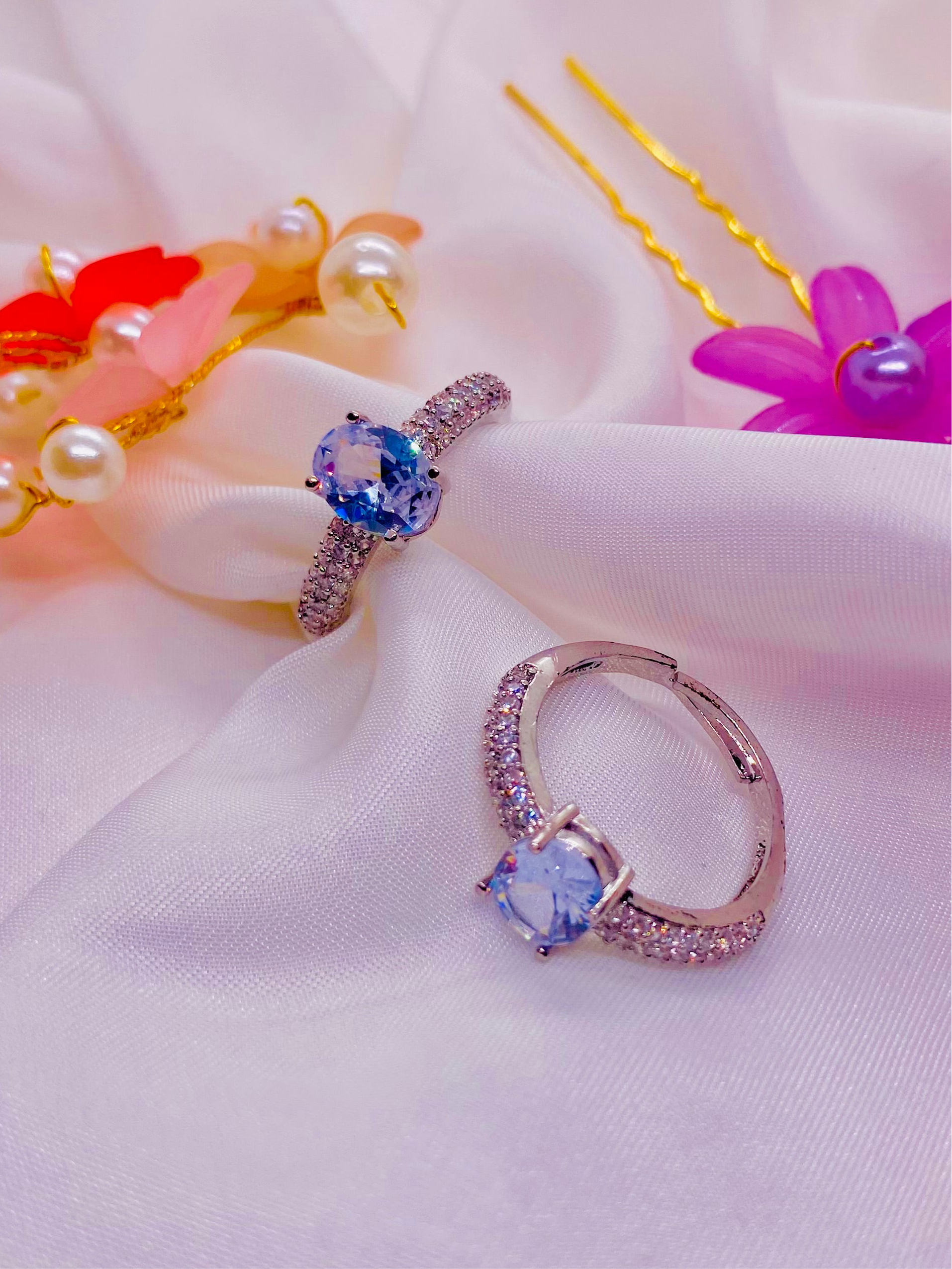 Radiant Blue Gemstone Ring