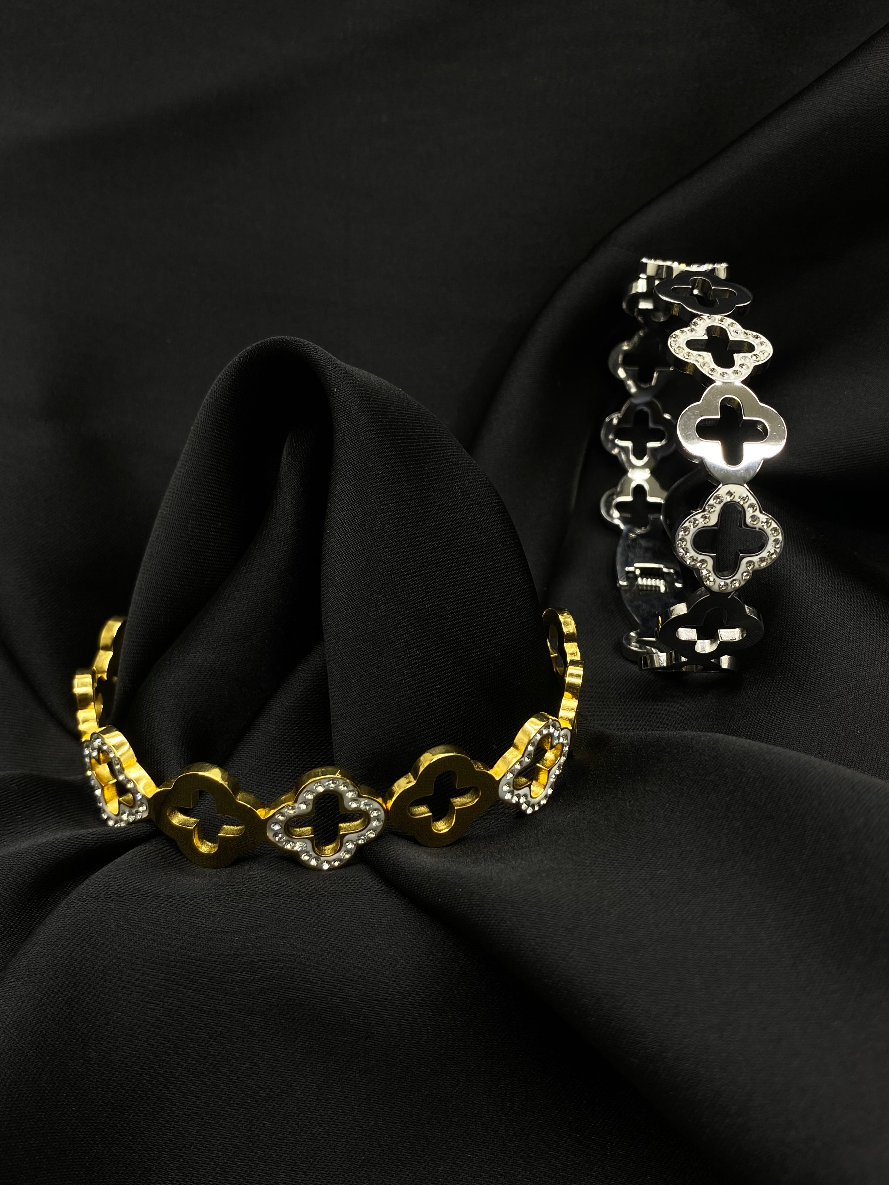 Clover Charm Statement Bracelets – Gold & Silver Edition