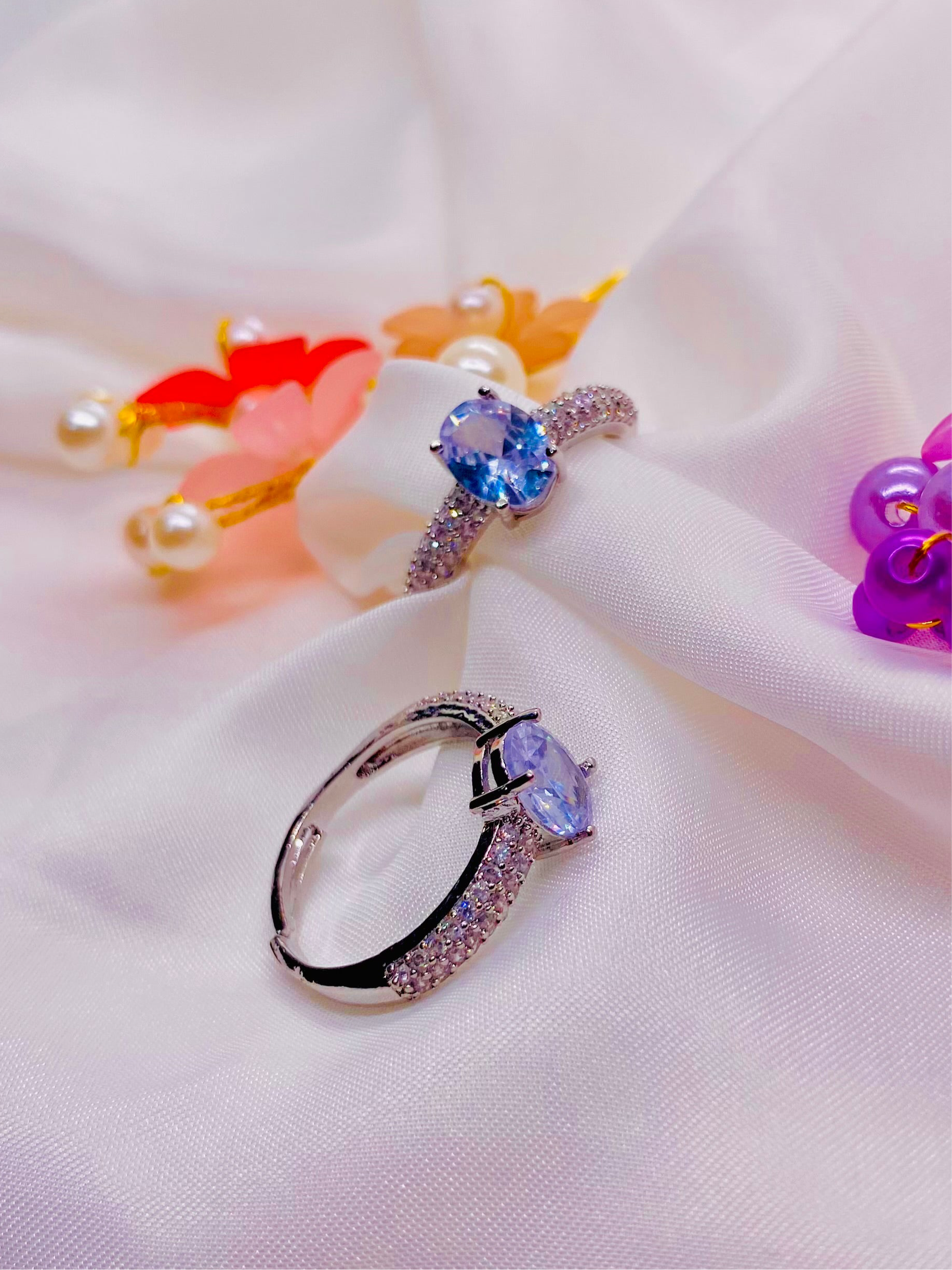 Radiant Blue Gemstone Ring