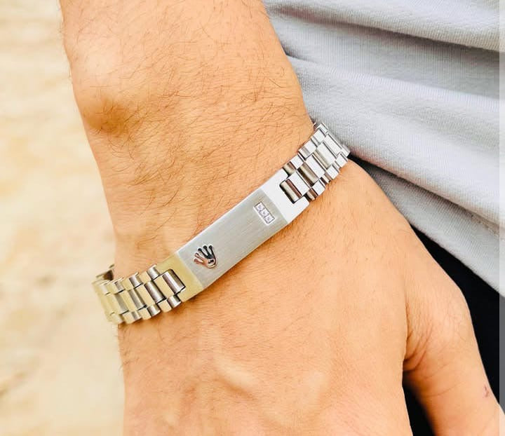 Rolex-Inspired Stainless Steel Link Bracelet
