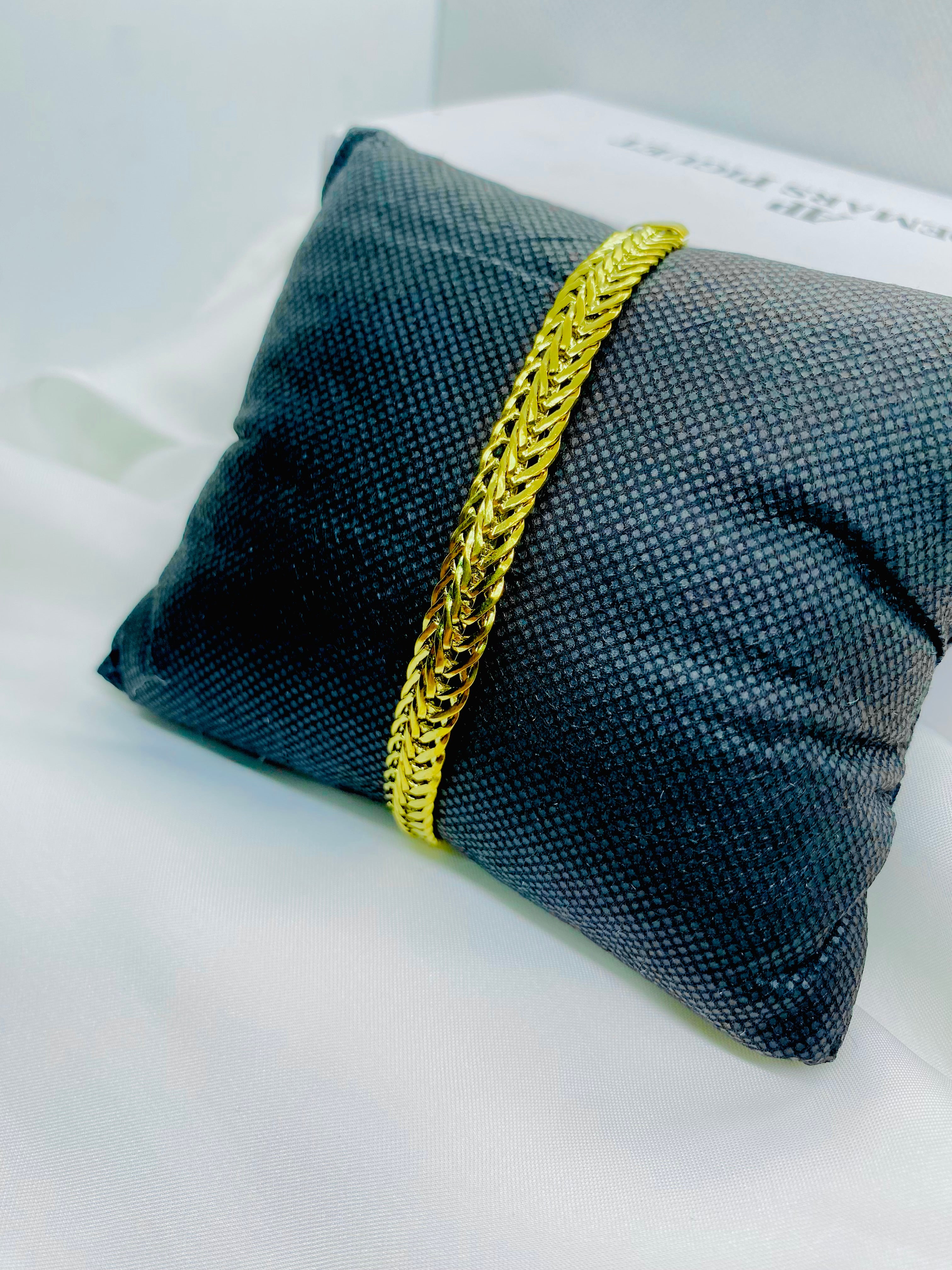 Bold Gold-Tone Herringbone Bracelet