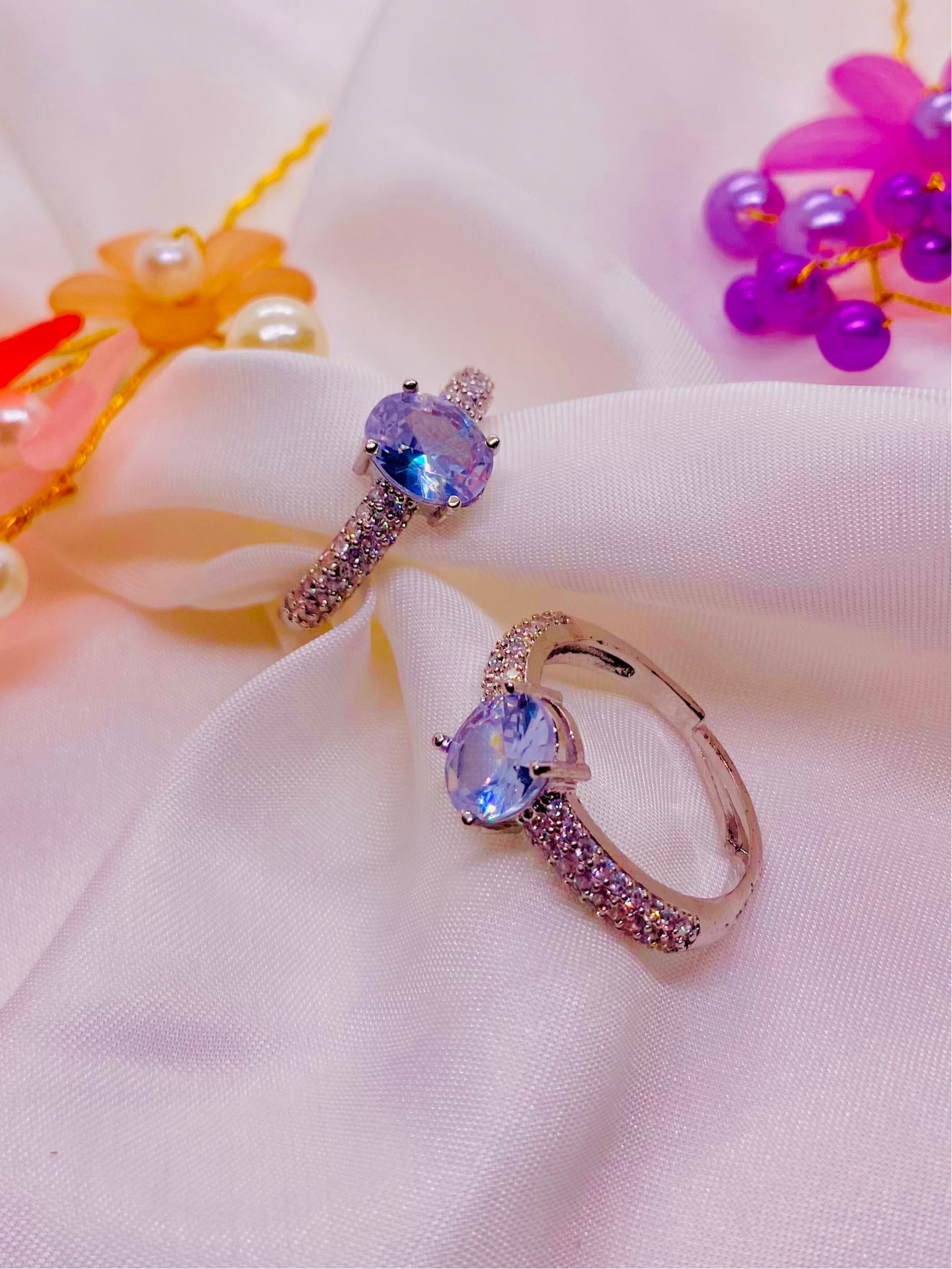 Radiant Blue Gemstone Ring