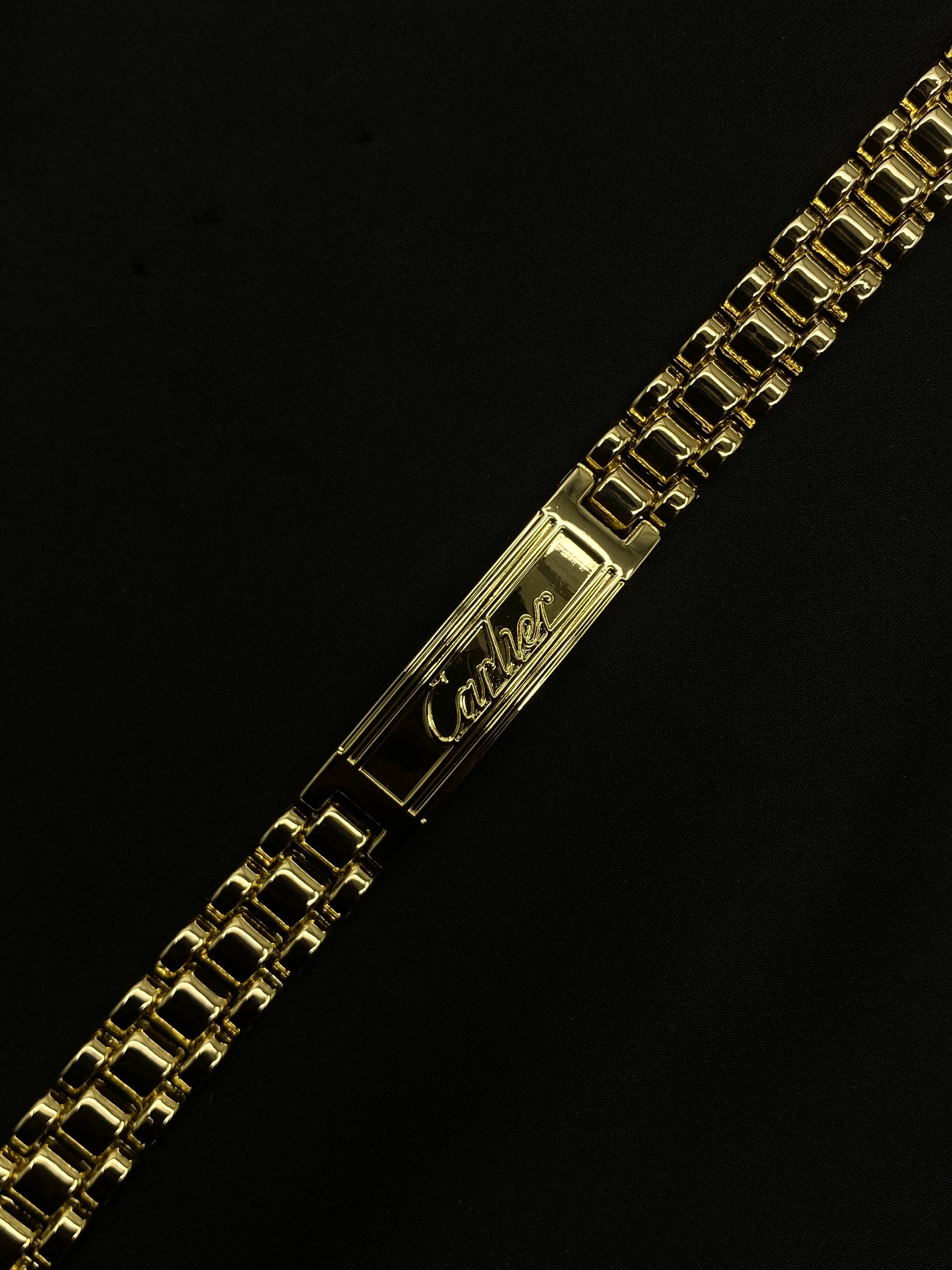 Cartier-Style Gold Watch Bracelet Strap – Polished Link Design