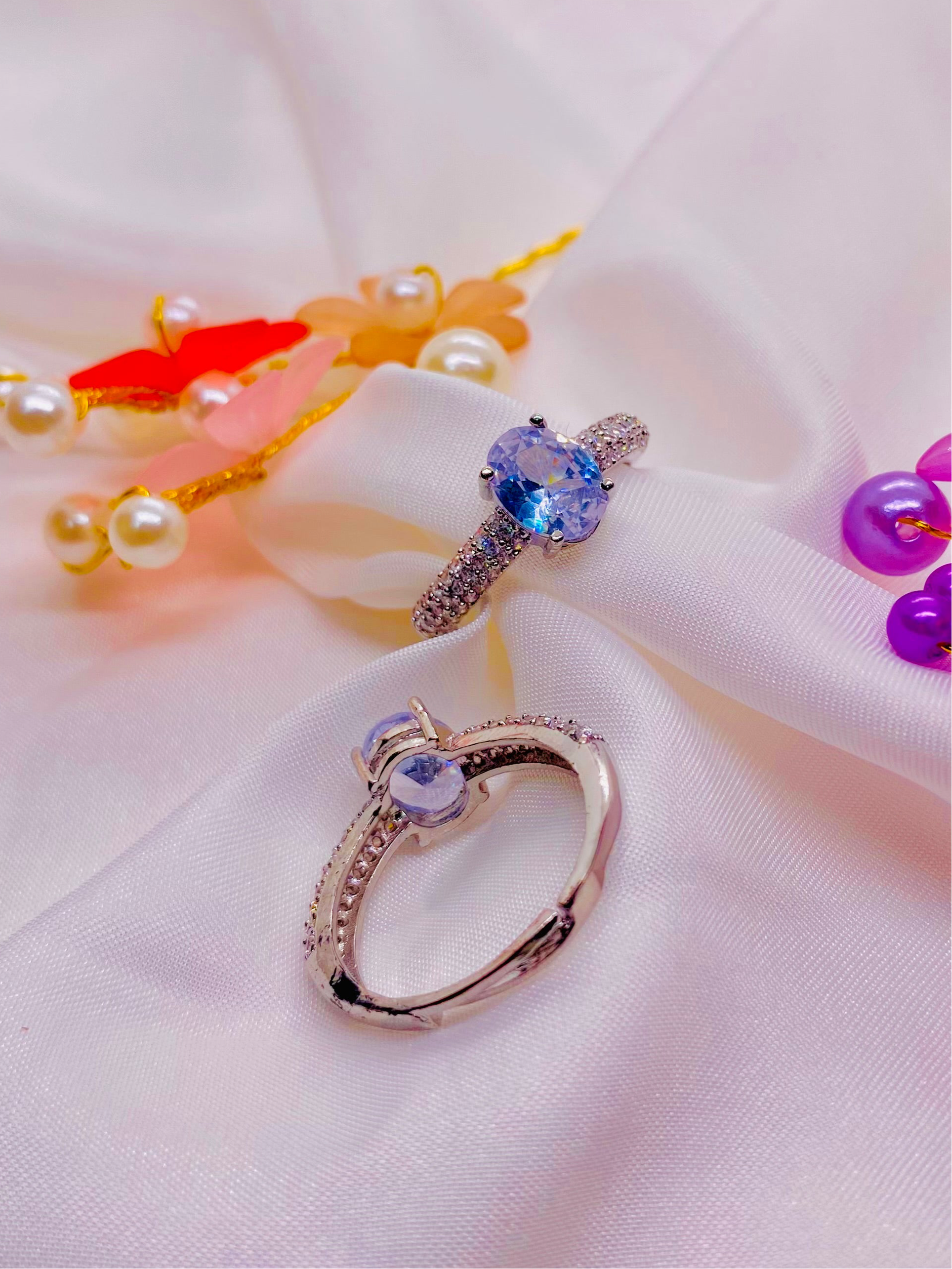 Radiant Blue Gemstone Ring
