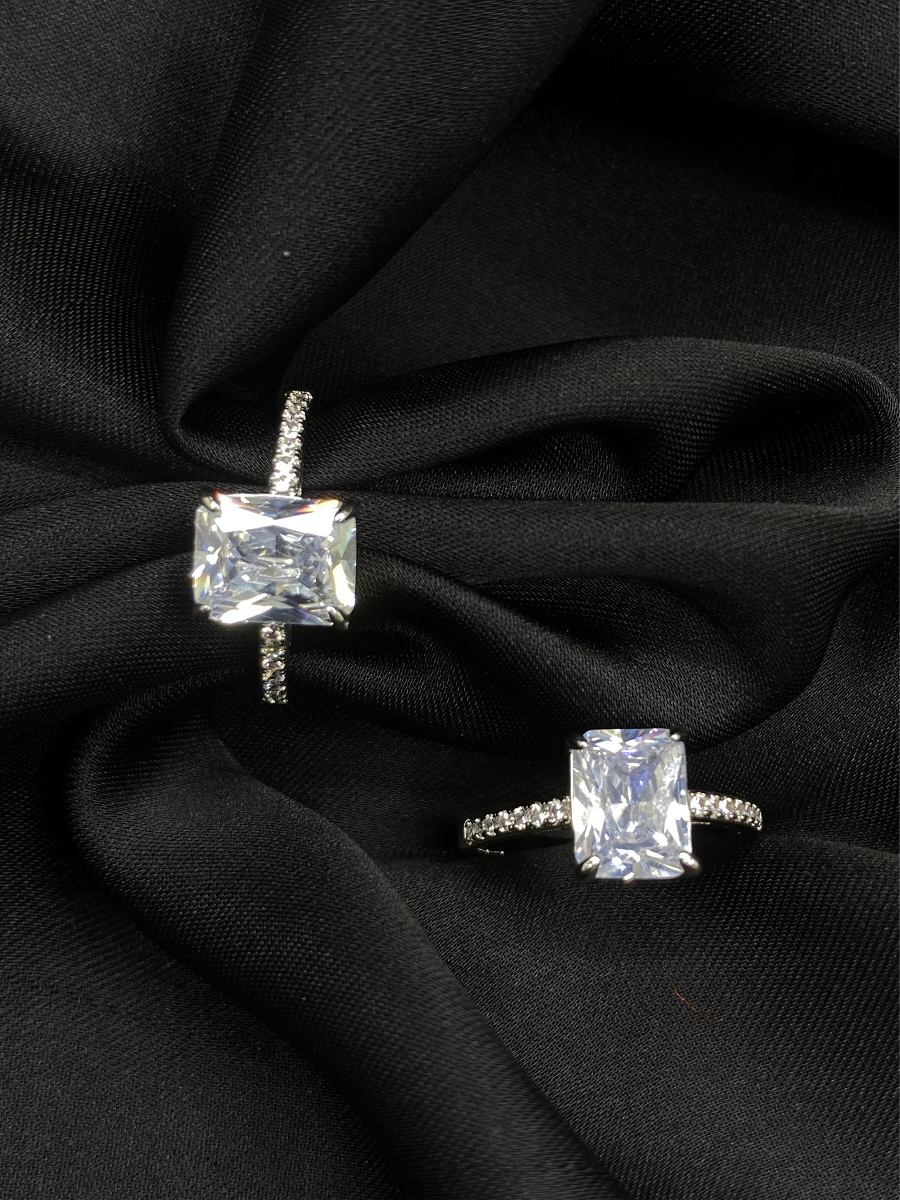 Sleek Emerald-Cut Solitaire Ring