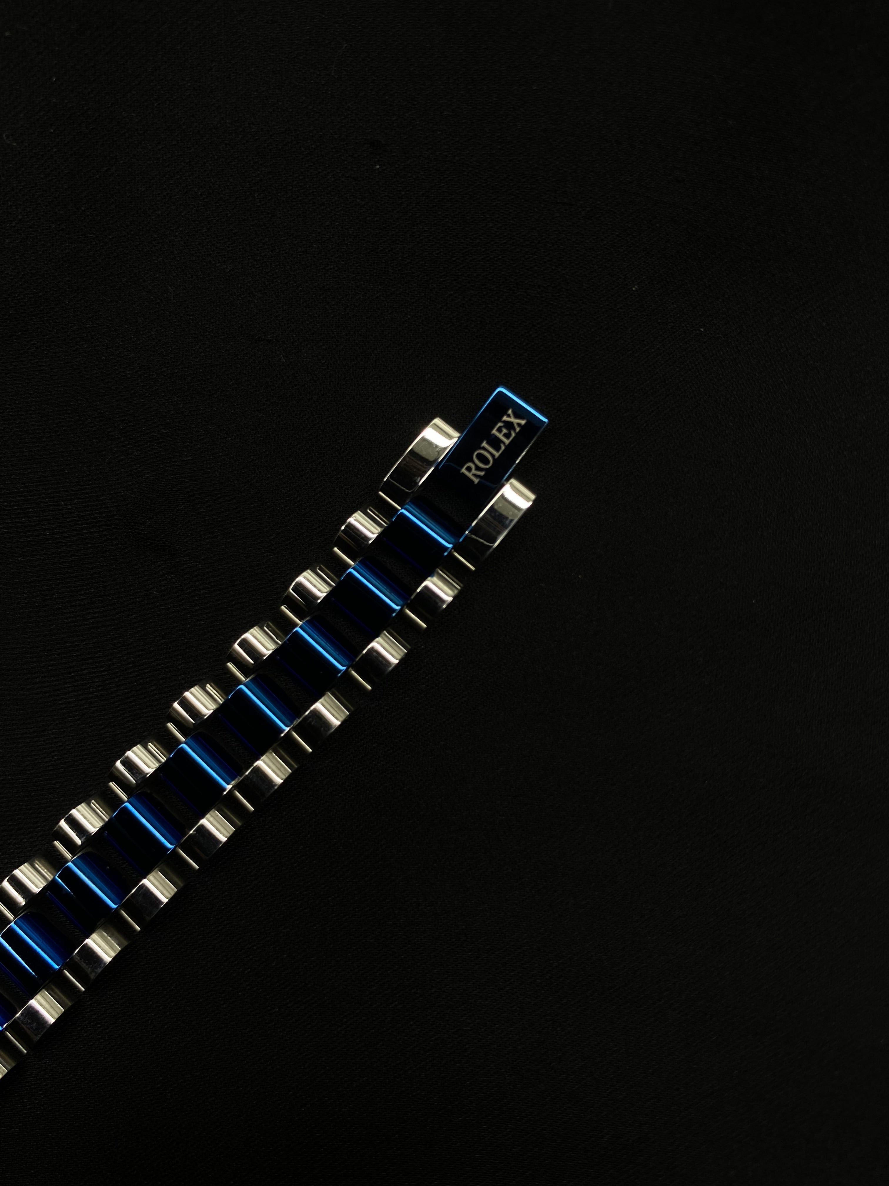 Royal Blue & Silver Rolex-Inspired Men’s Bracelet