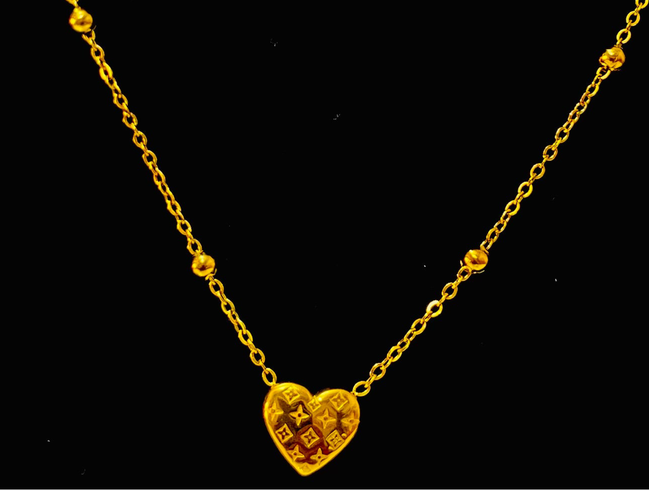 Golden Heart Charm Necklace