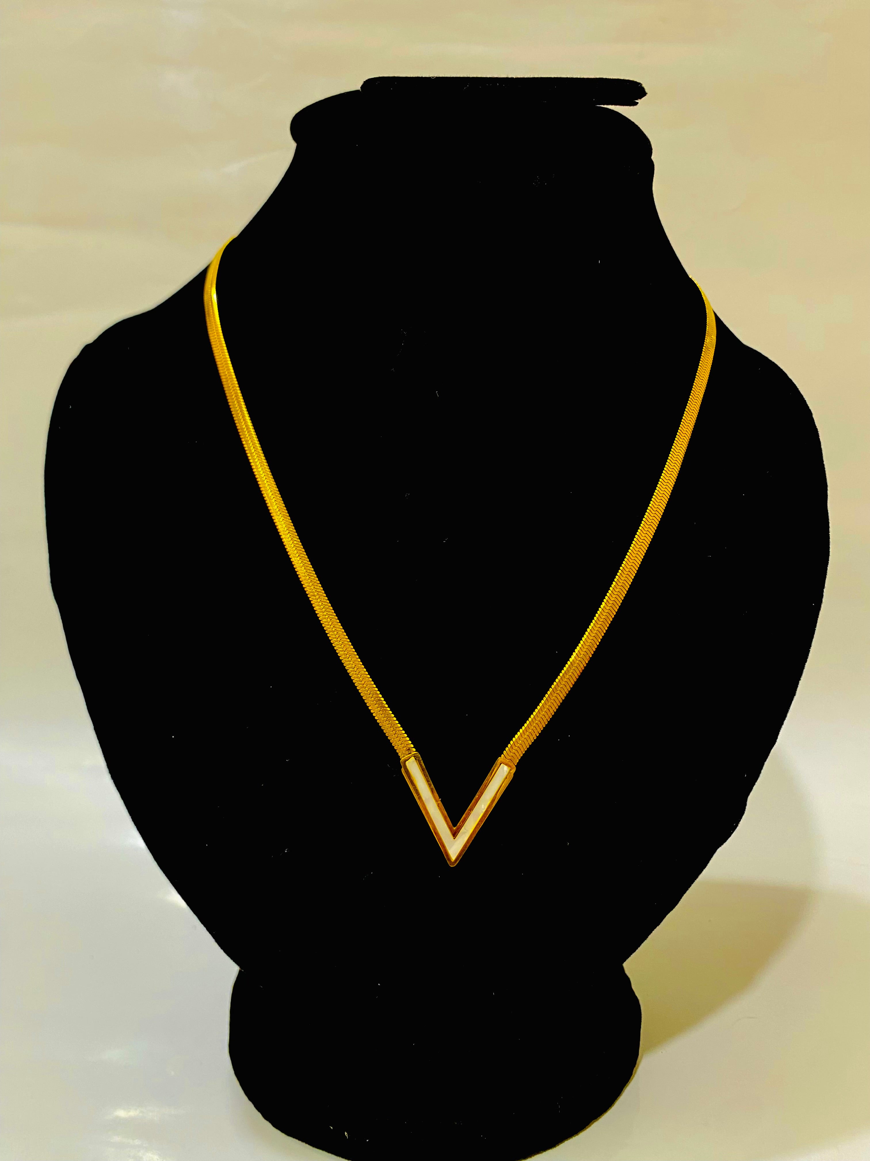 Elegant Gold-Plated V-Shaped Necklace