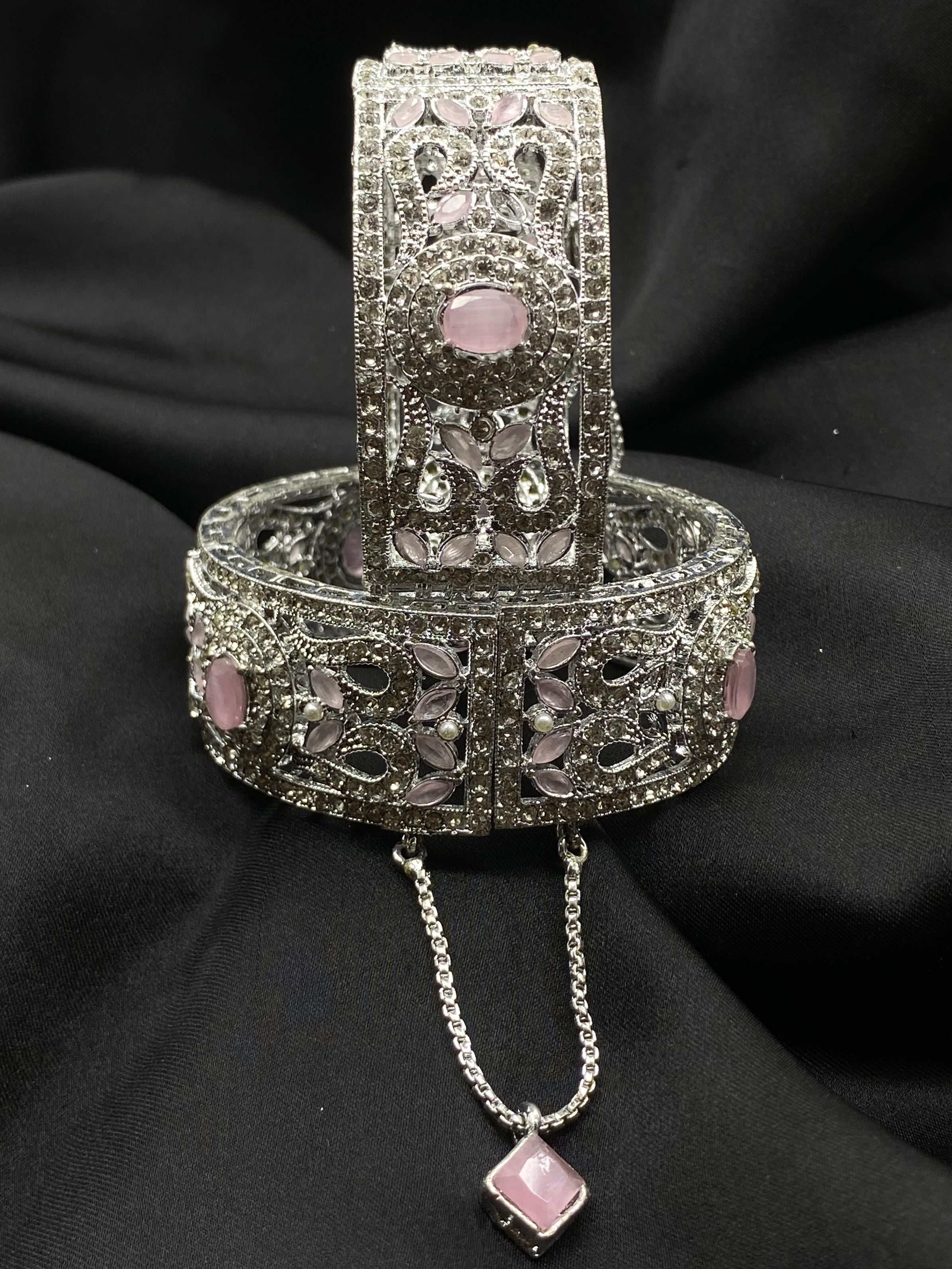 Blush Bloom Crystal Bangles