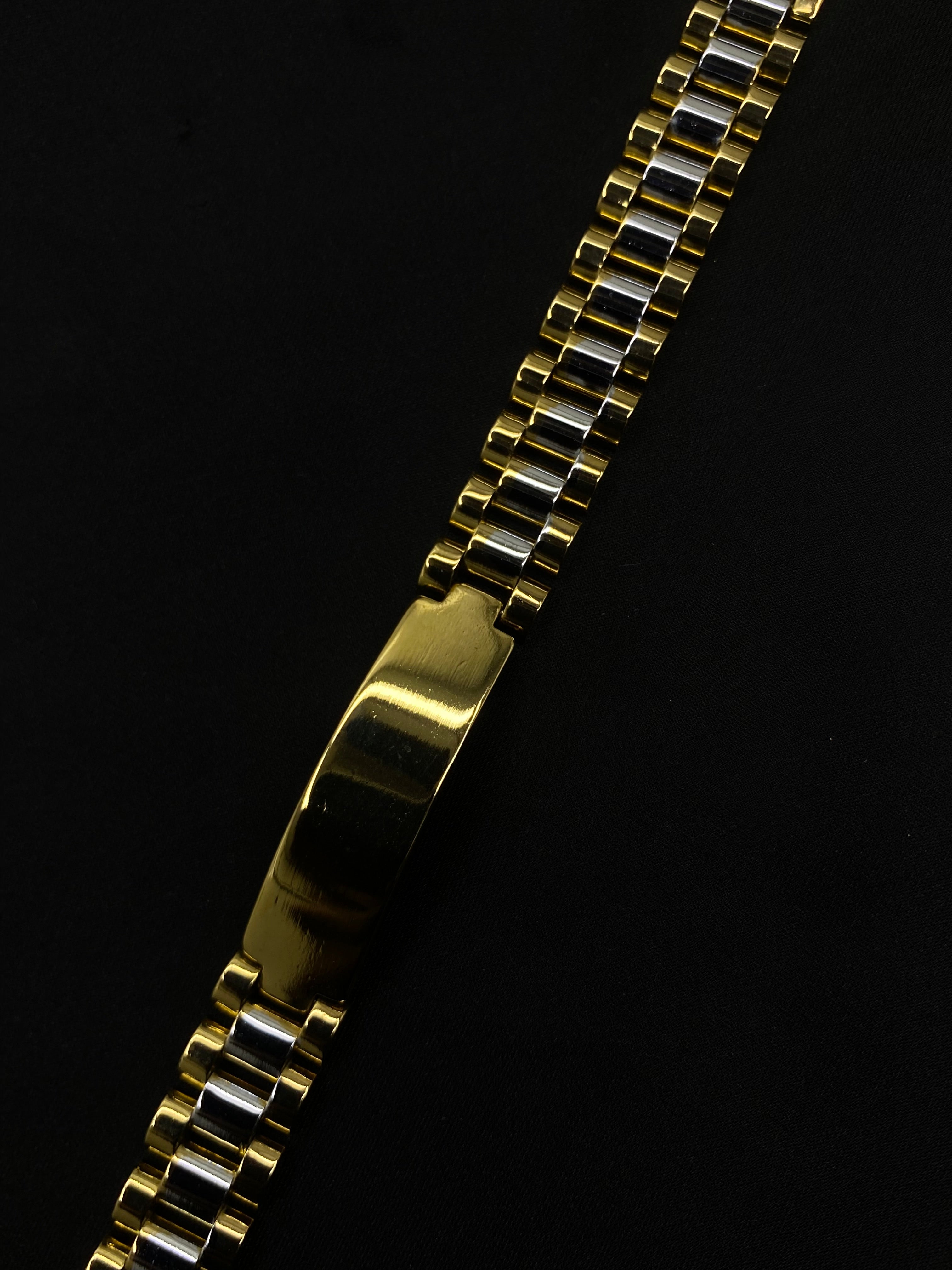 Two-Tone Men’s Gold & Black ID Link Bracelet