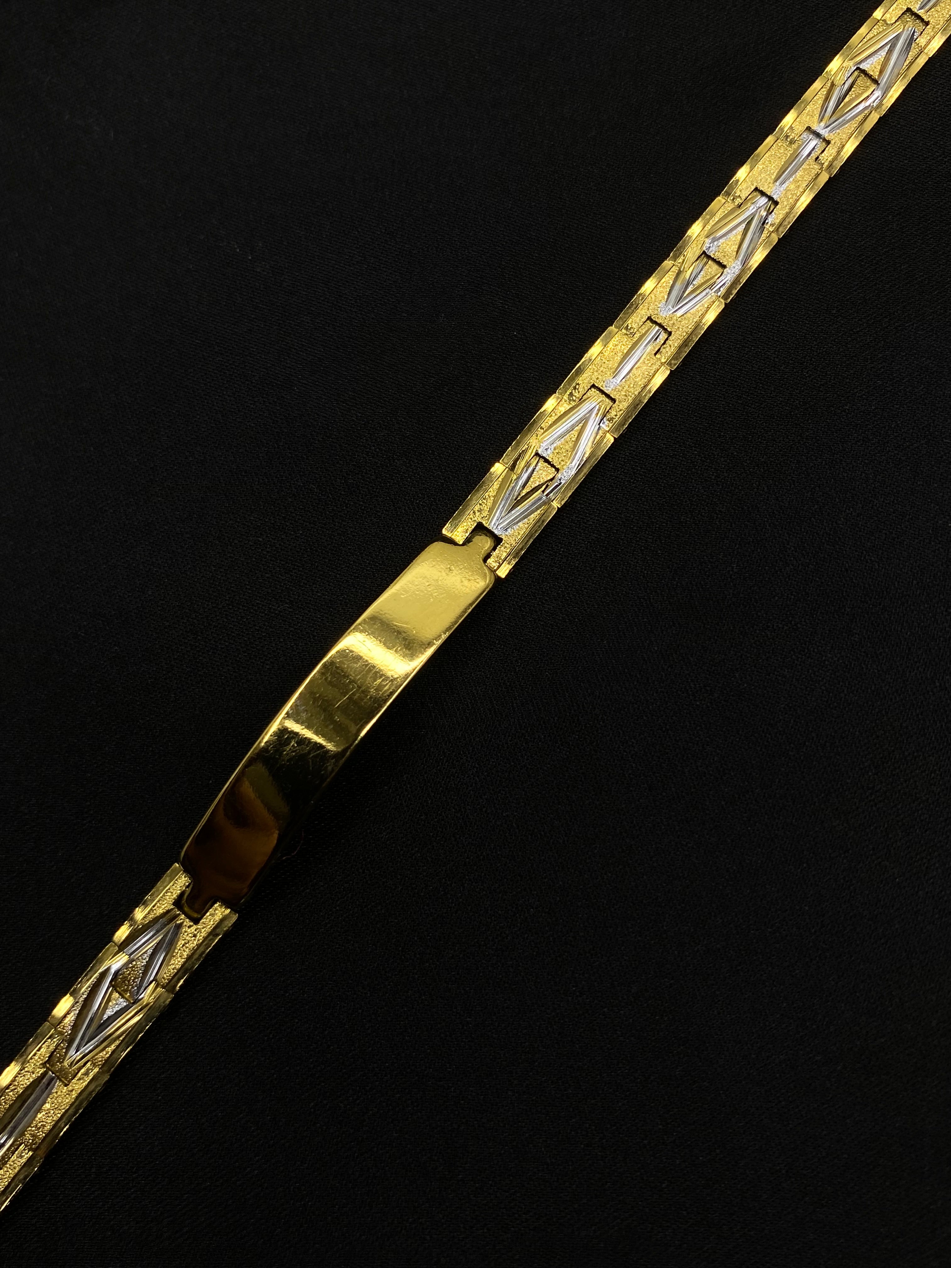 Two-Tone Gold & Silver Patterned Link Bracelet