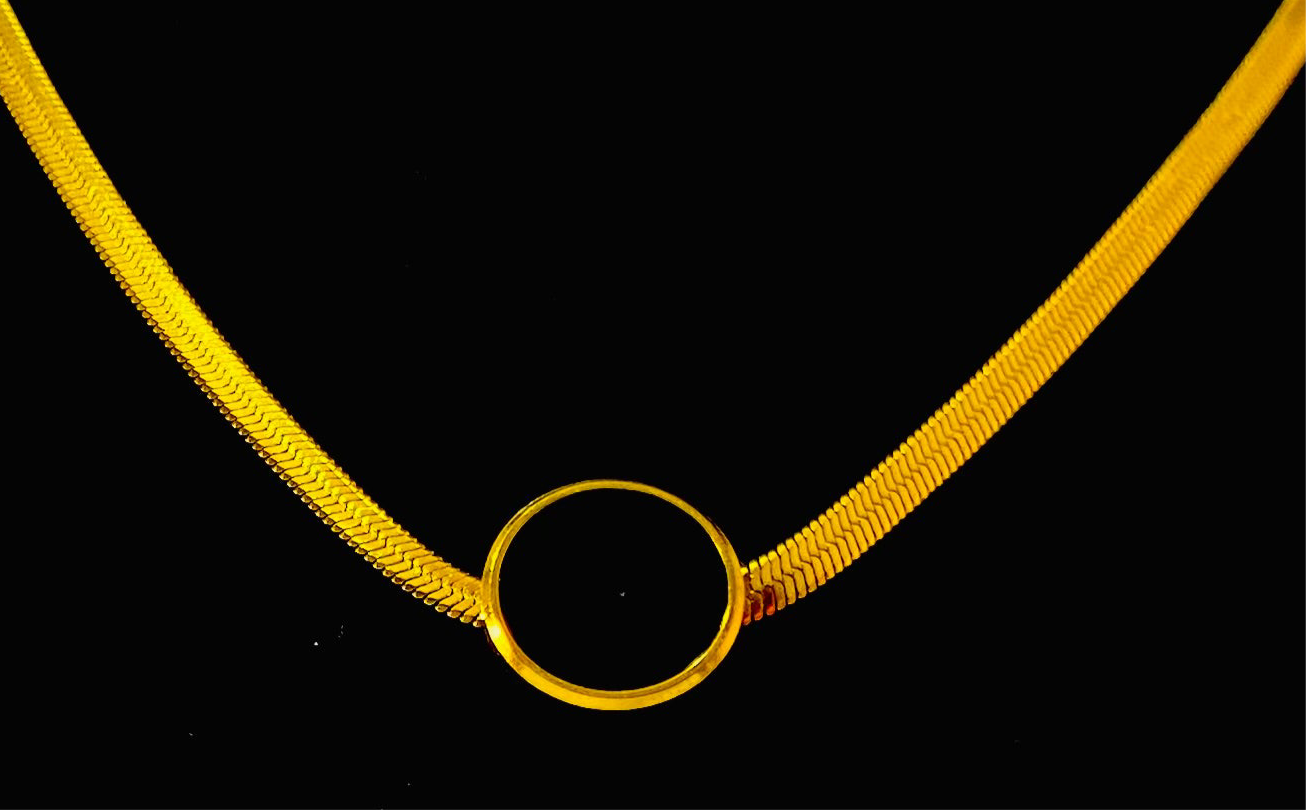 Minimalist Gold Circle Pendant Necklace