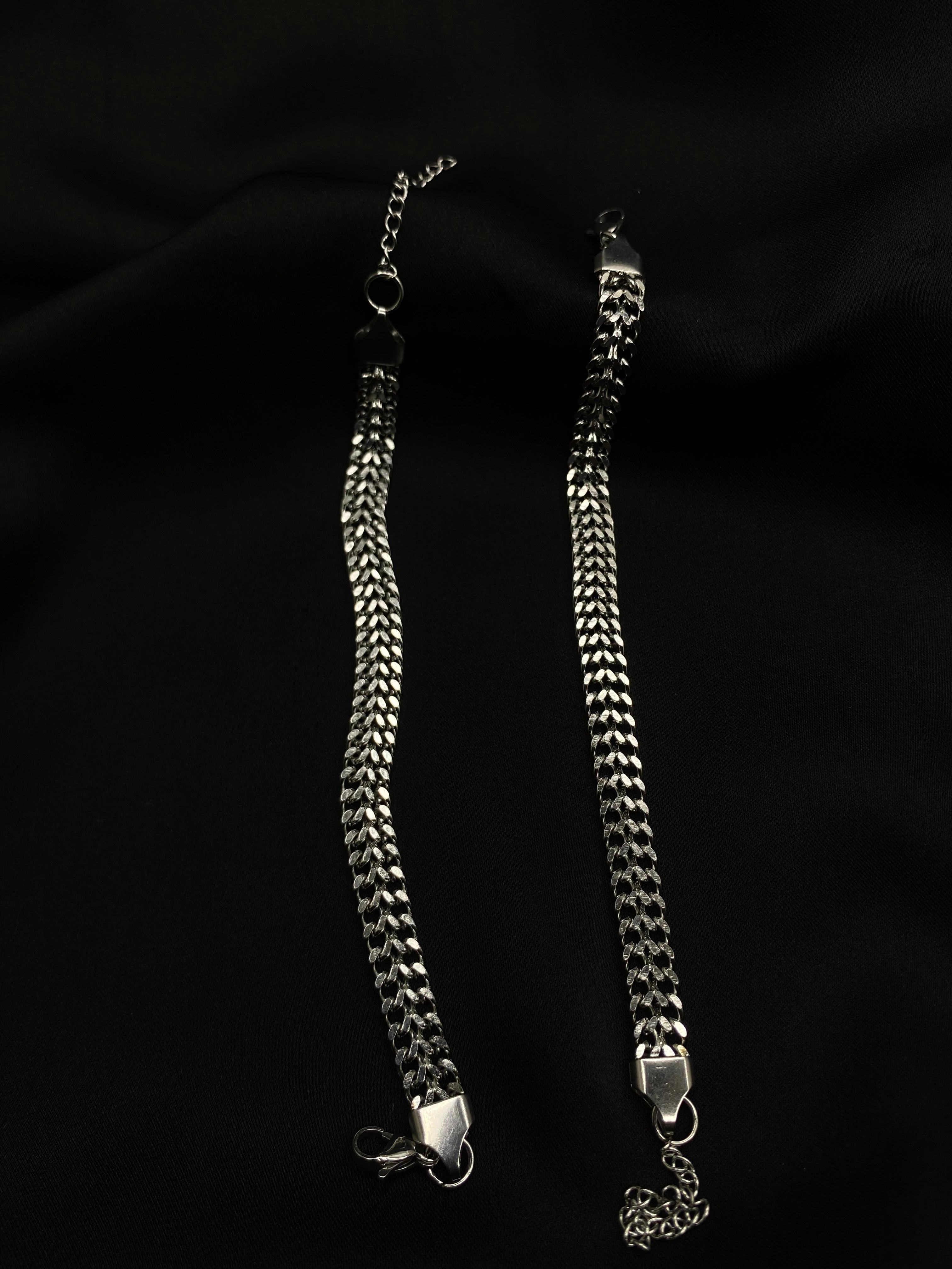 Elegant Dual-Link Silver Chain Bracelet