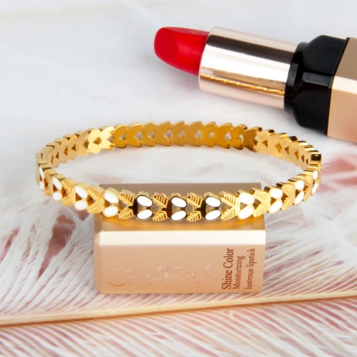 Dual-Tone Leaf Pattern Bracelets