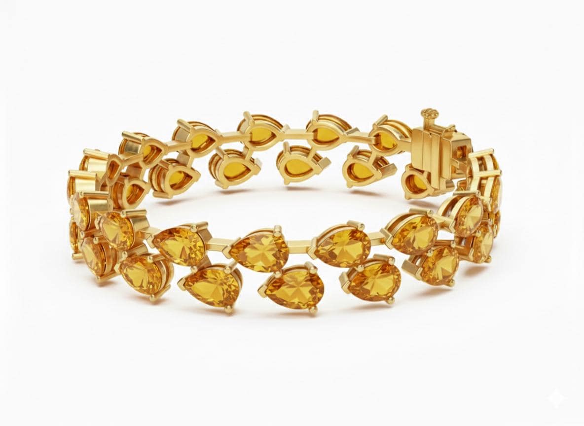 Pear Labradorite Tennis Bracelet • Stackable Teardrop Birthstone Bracelet • Gemstone Jewelry in Gold Vermeil
